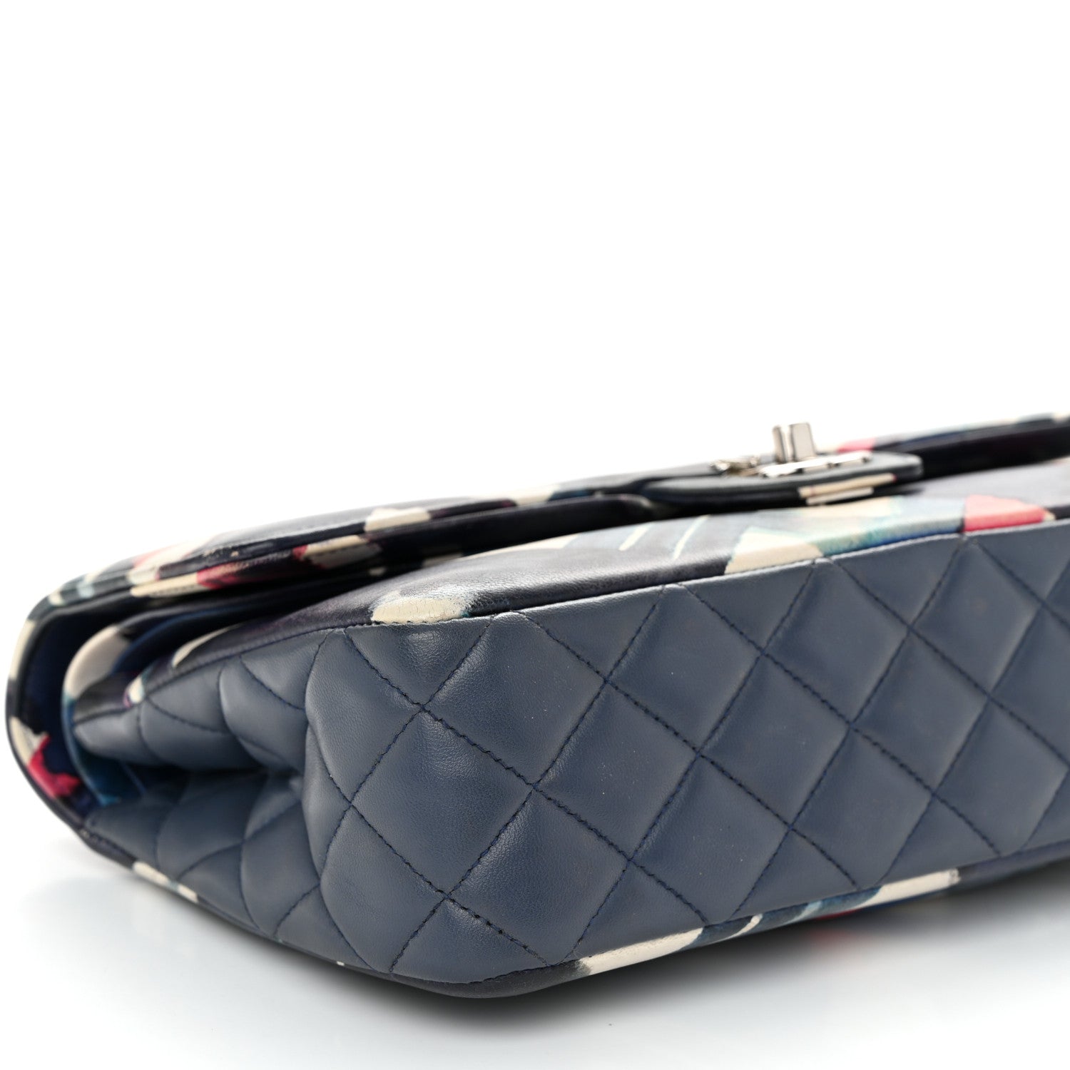 Chanel Lambskin Airline Printed Medium Double Flap Blue Multicolor 9 of 11