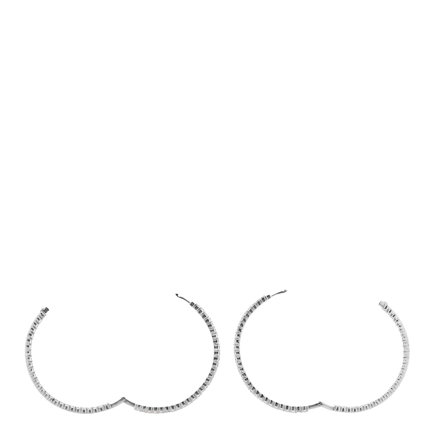 18K White Gold Diamond 7.55ctw Inside Outside Hoop Earrings
