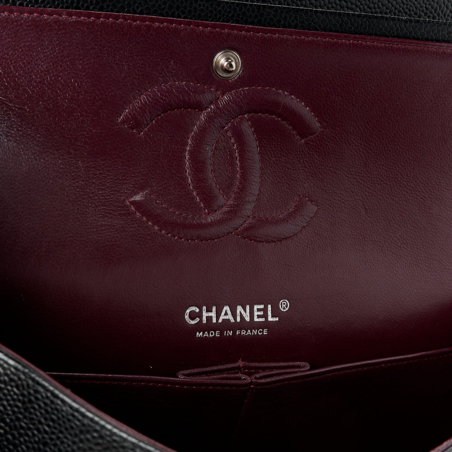 Caviar Quilted Medium Double Flap Black