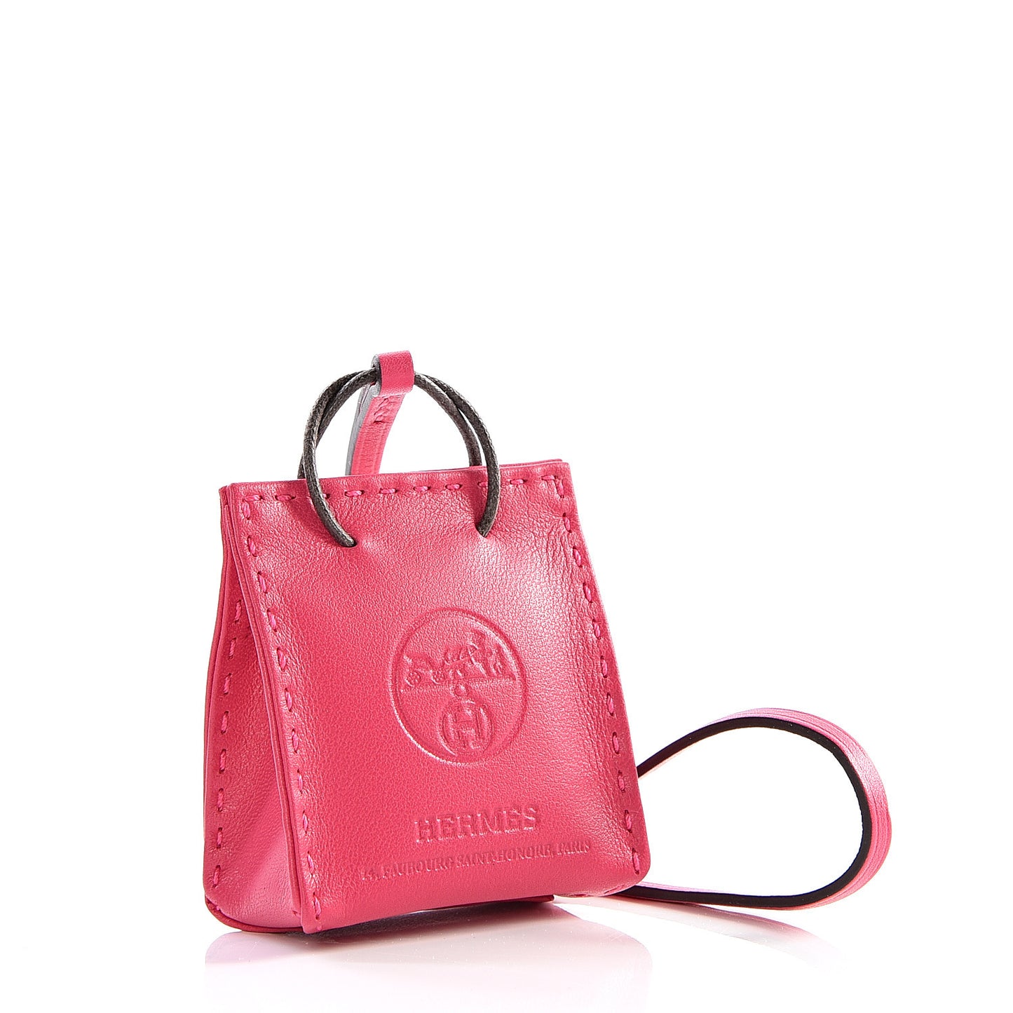 Milo Lambskin Swift Shopping Bag Charm Rose Mexico