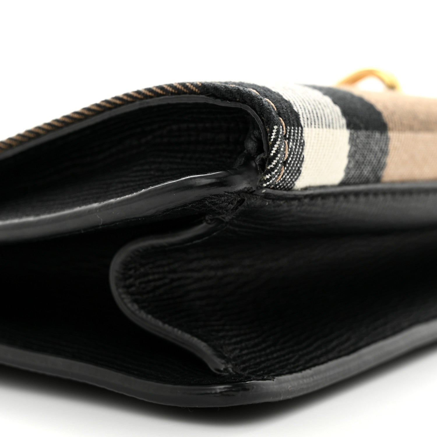 Burberry Derby Calfskin House Check Small Macken Crossbody Bag Black 10 of 12