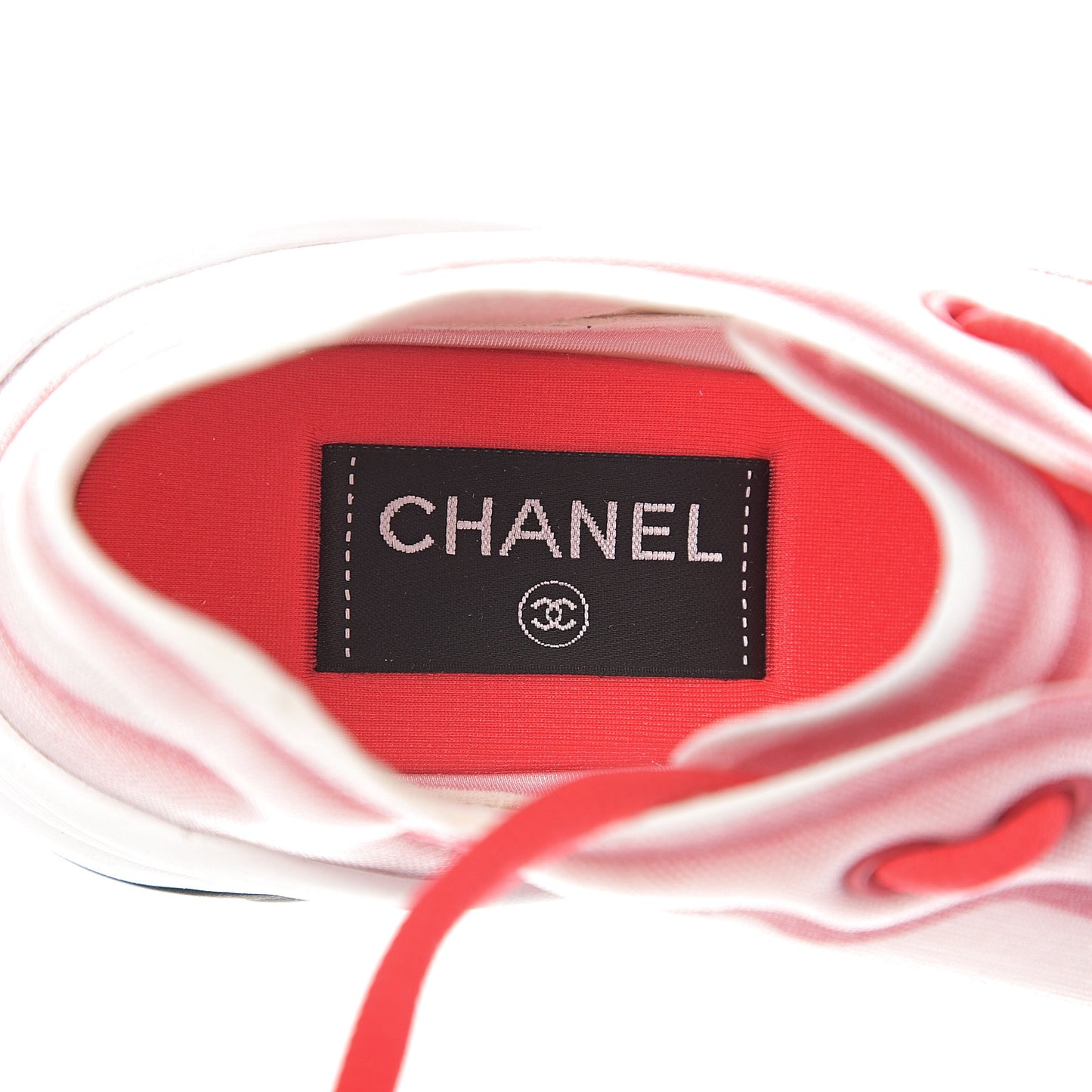 Lycra Fabric CC Sneakers 36.5 White Red