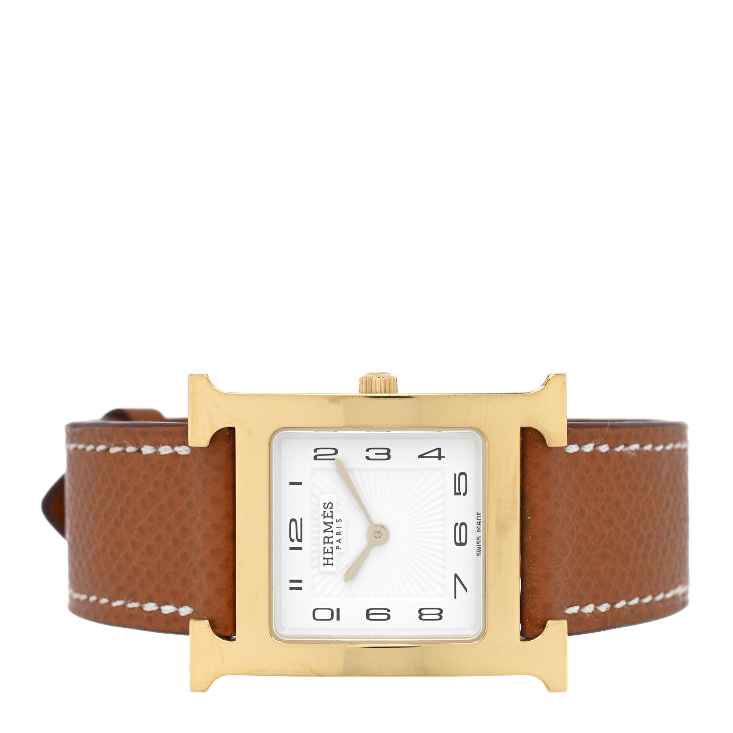 Hermes Stainless Steel Epsom 26mm Heure H Hour Quartz Watch Gold 2 of 5