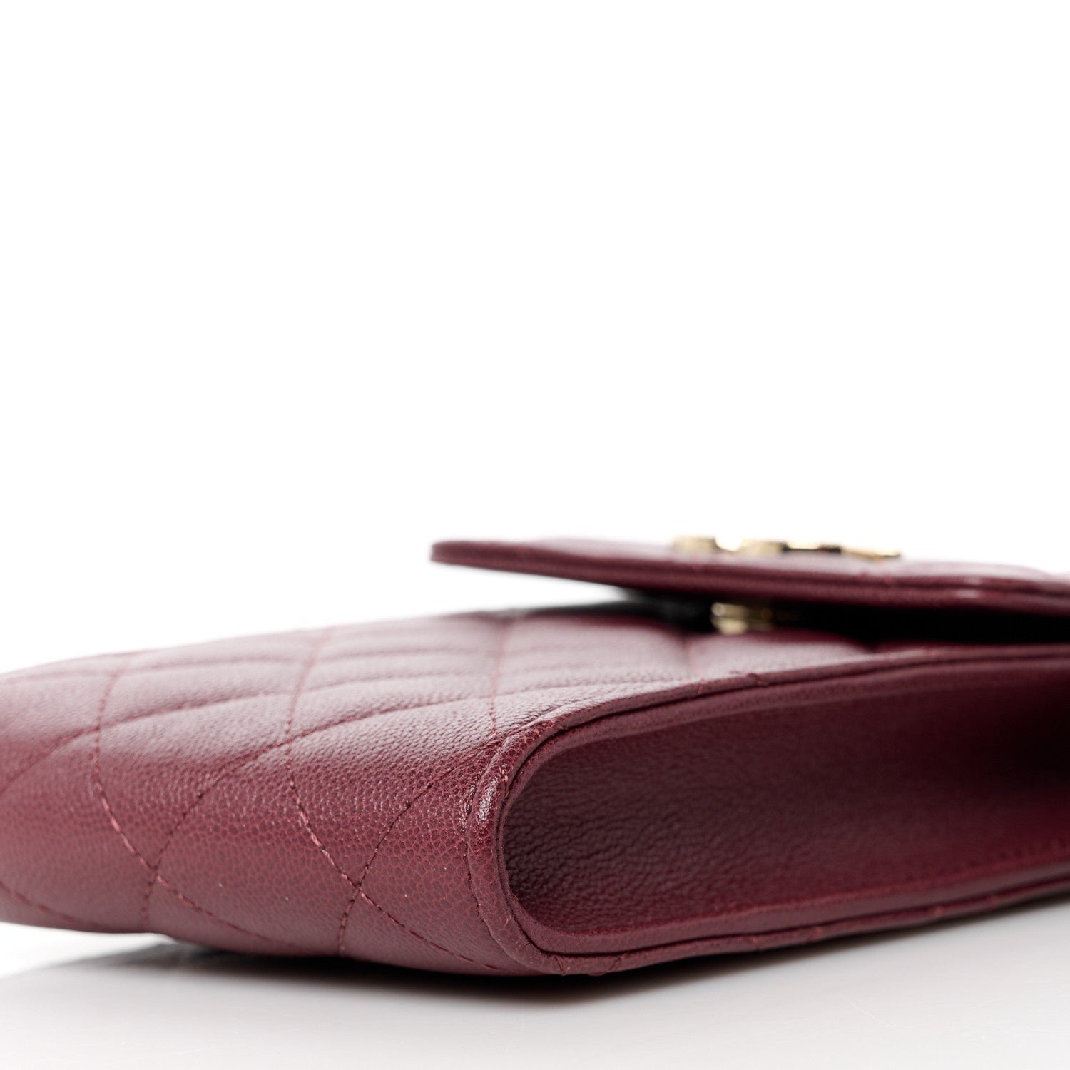 Chanel Caviar Quilted CC Airpods Pro and Phone Case With Chain Burgundy 12 of 12