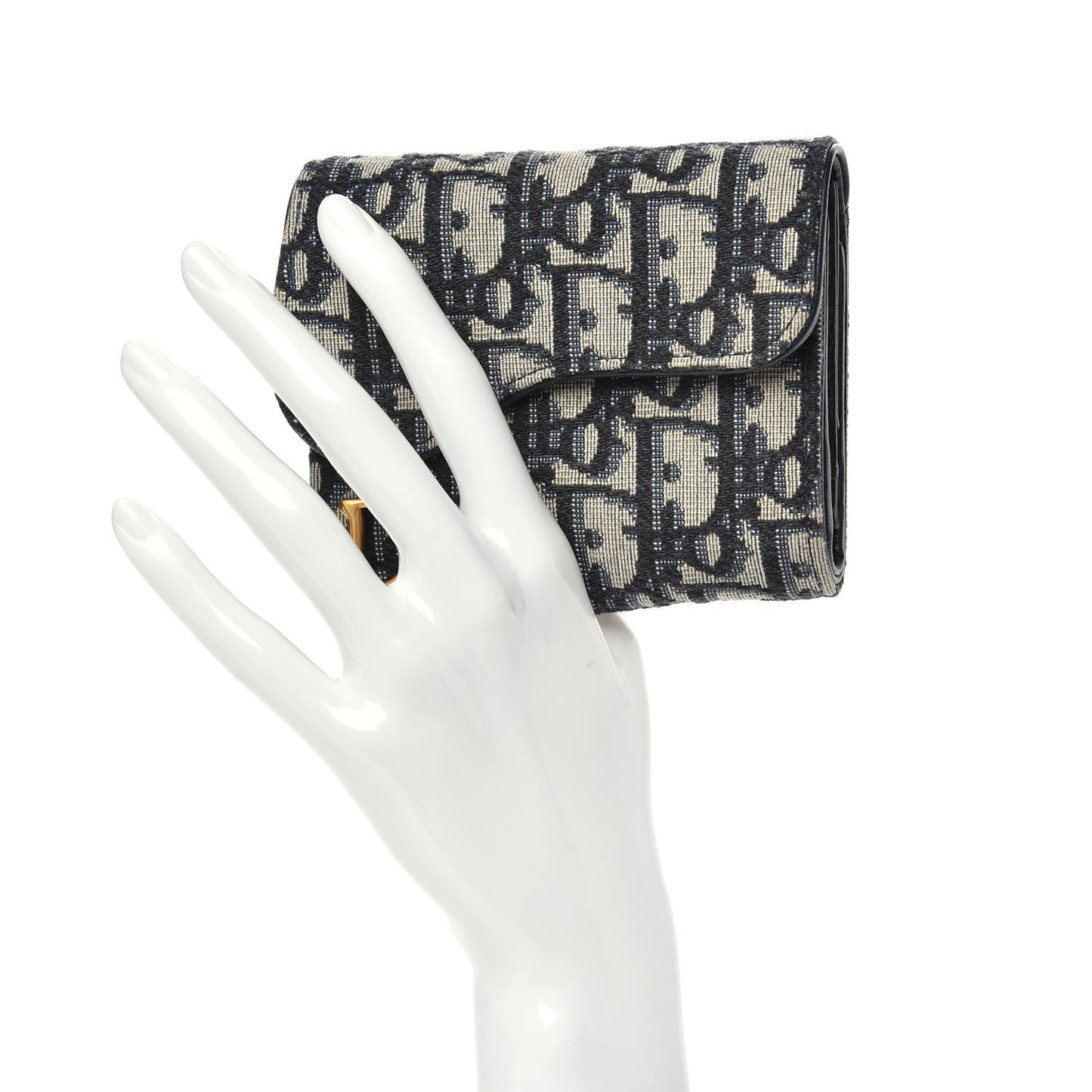 Oblique Saddle Lotus Wallet Blue