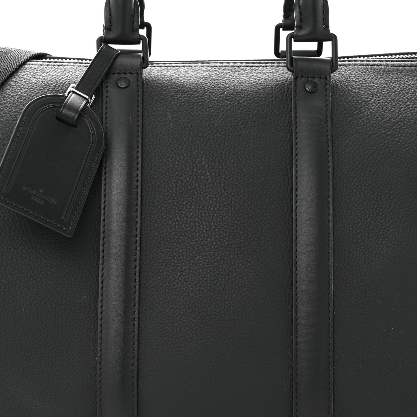 Grained Calfskin Aerogram Keepall Bandouliere 40 Black
