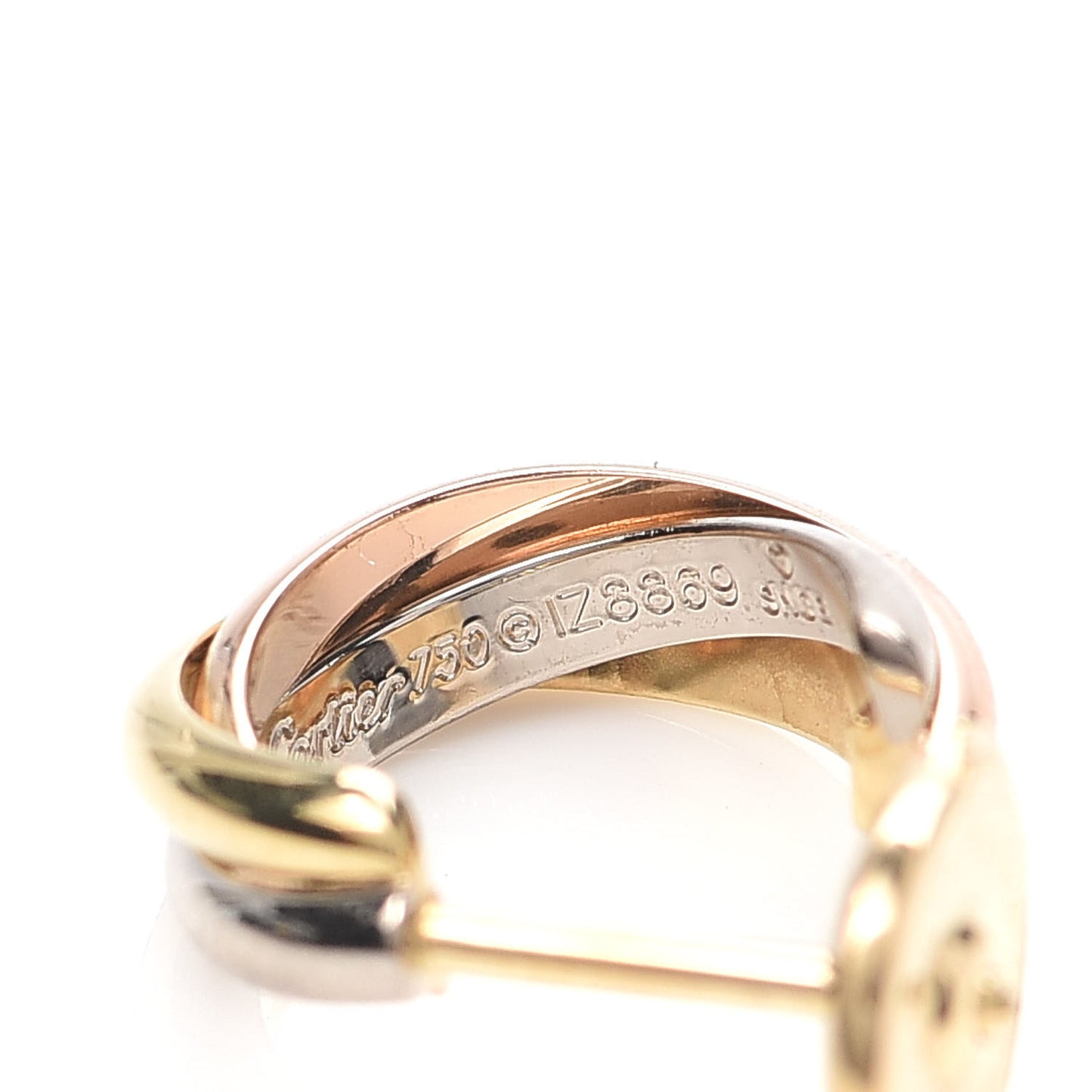 18K Pink Yellow White Gold 13mm Trinity Hoop Earrings