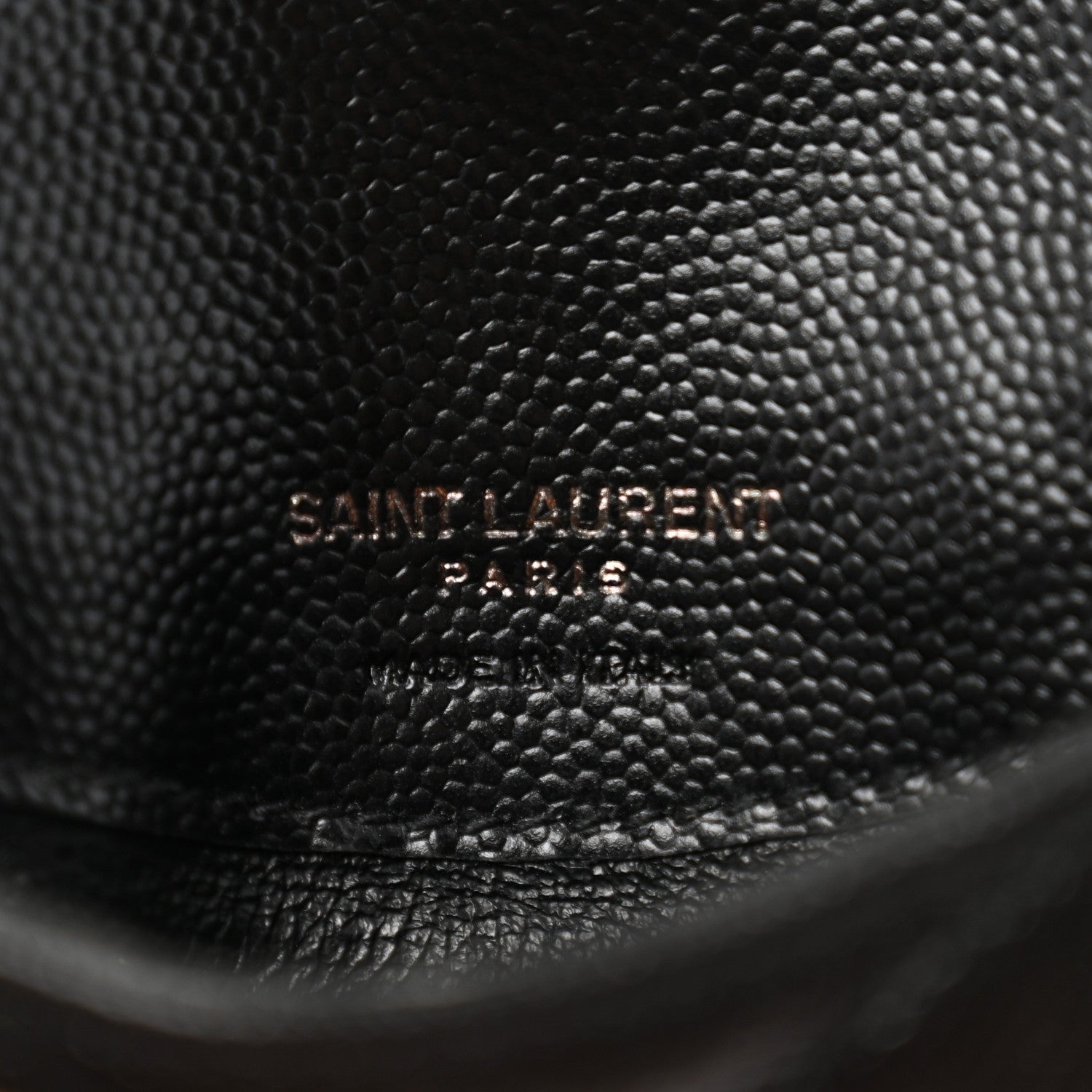 Saint Laurent Grain De Poudre Matelasse Chevron Monogram Monochrome Compact Wallet Black 6 of 8