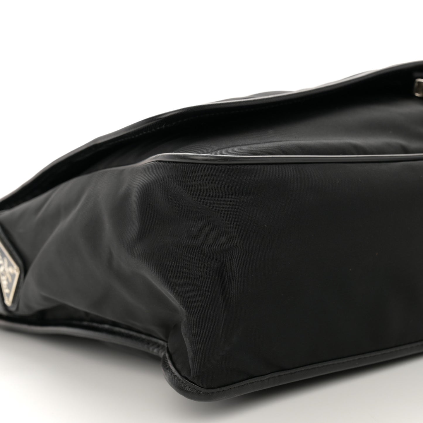 Tessuto Nylon Saffiano Logo Messenger Bag Black