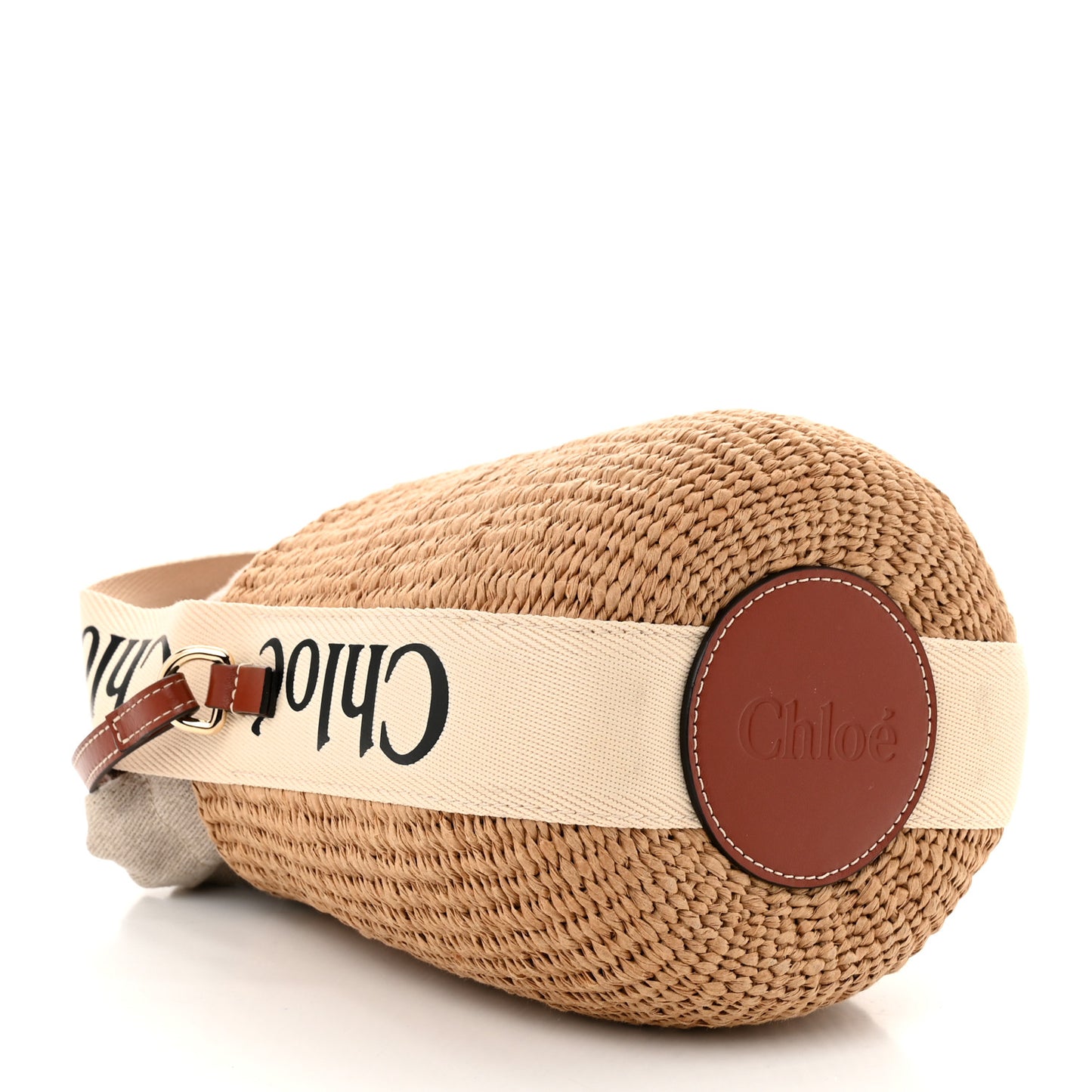 X MIFUKO Raffia Calfskin Small Woody Basket Shoulder Bag Black Beige