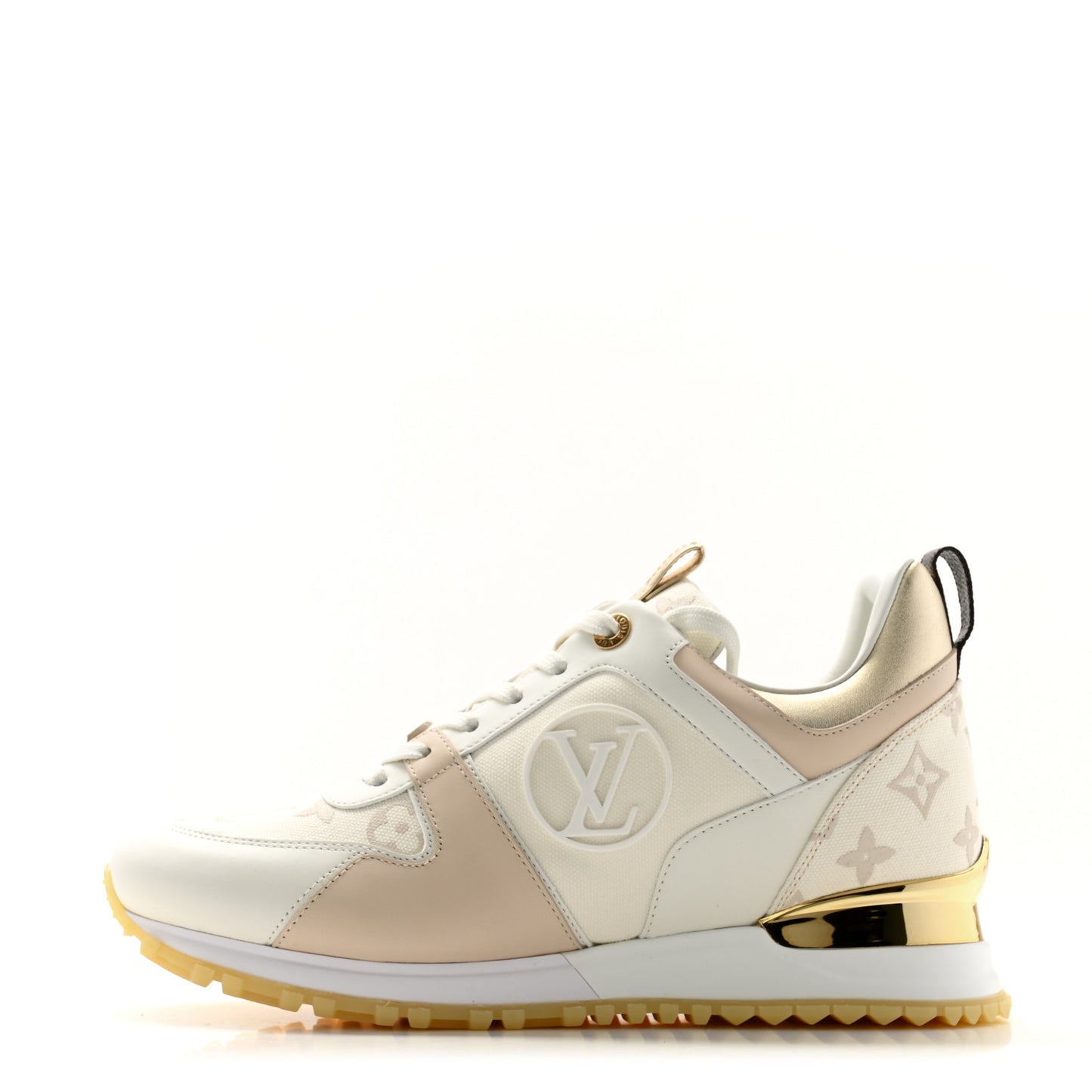 Monogram Calfskin Run Away Sneakers 38 Beige Gold