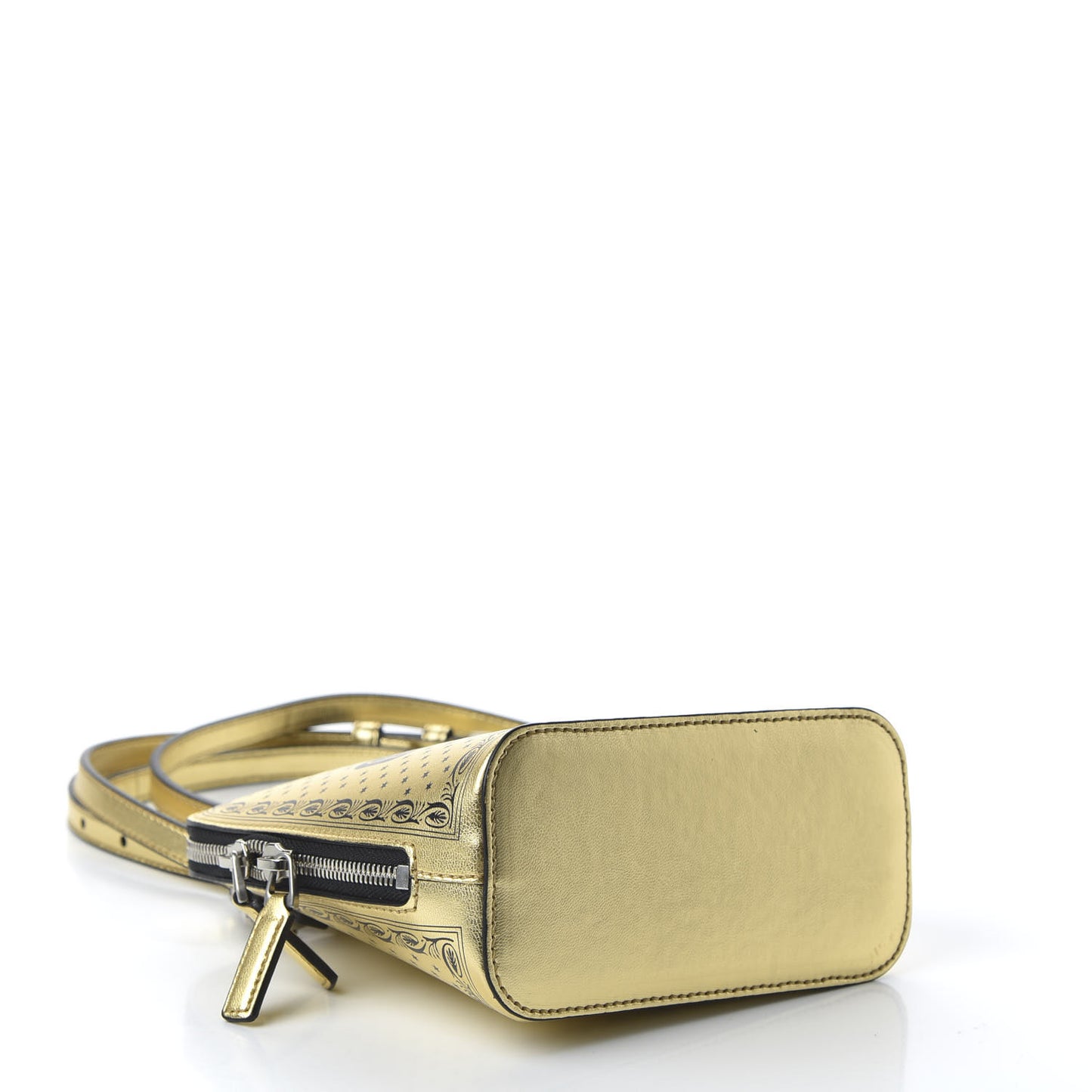 X SEGA Calfskin GUCCY Stars Mini Dome Shoulder Bag Gold