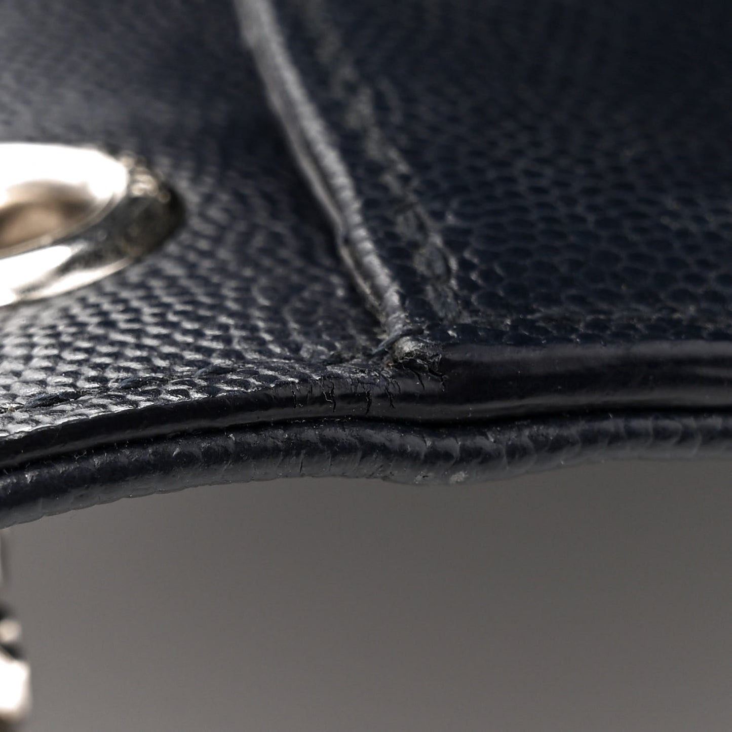 Grain De Poudre Textured Mixed Matelasse Triquilt Medium Monogram Satchel Deep Marine