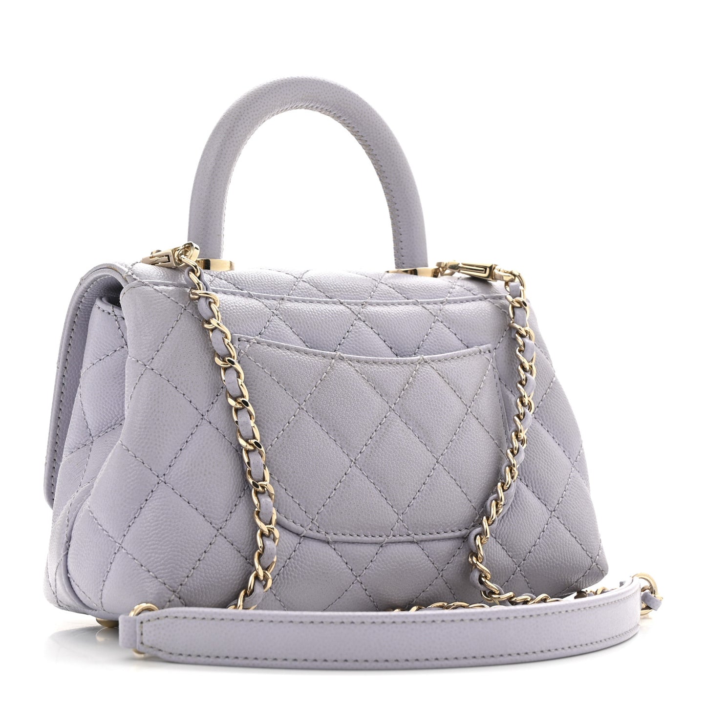 Caviar Quilted Extra Mini Coco Handle Flap Light Purple