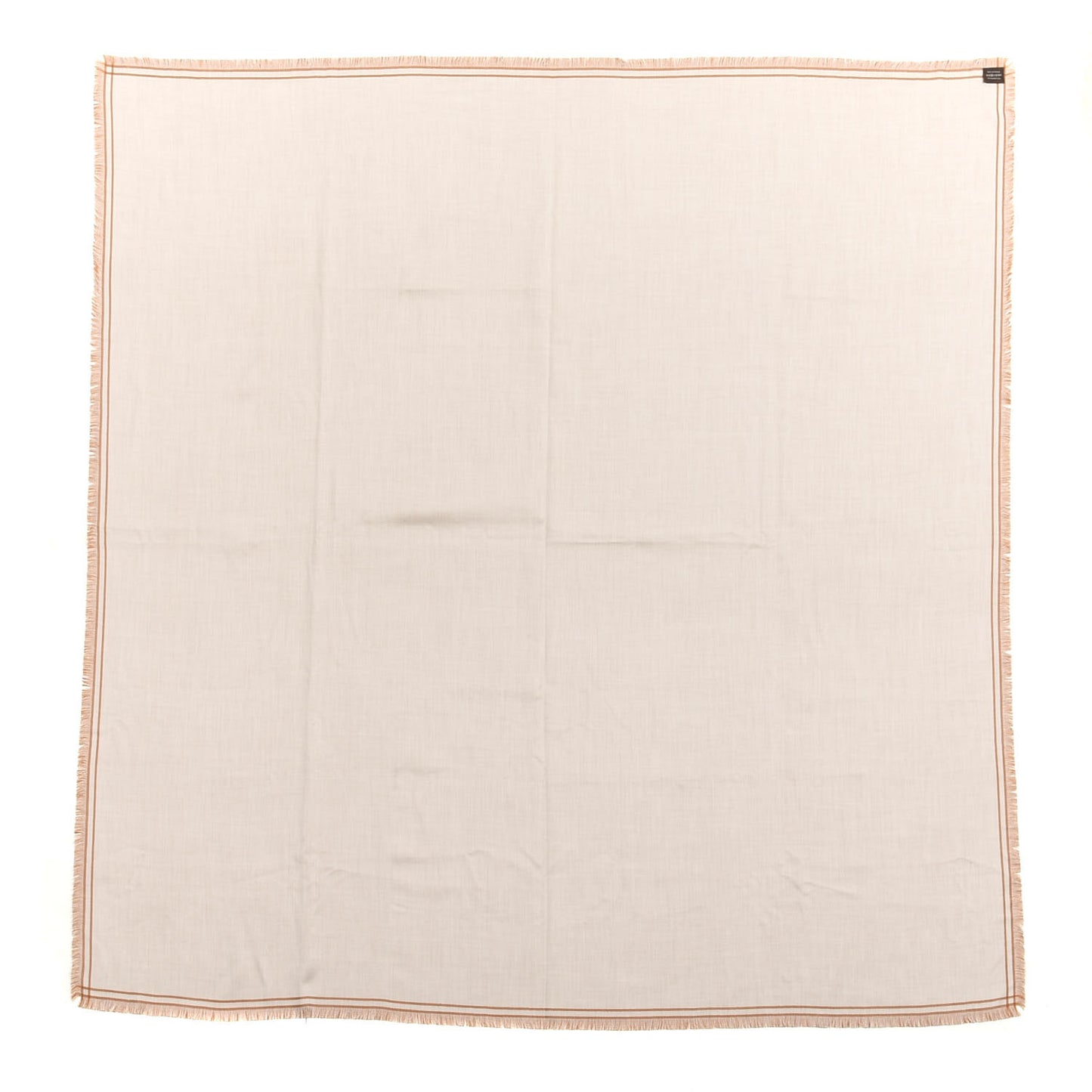 Cashmere Double Face Giant Draperie Scarf 140 Ocre White