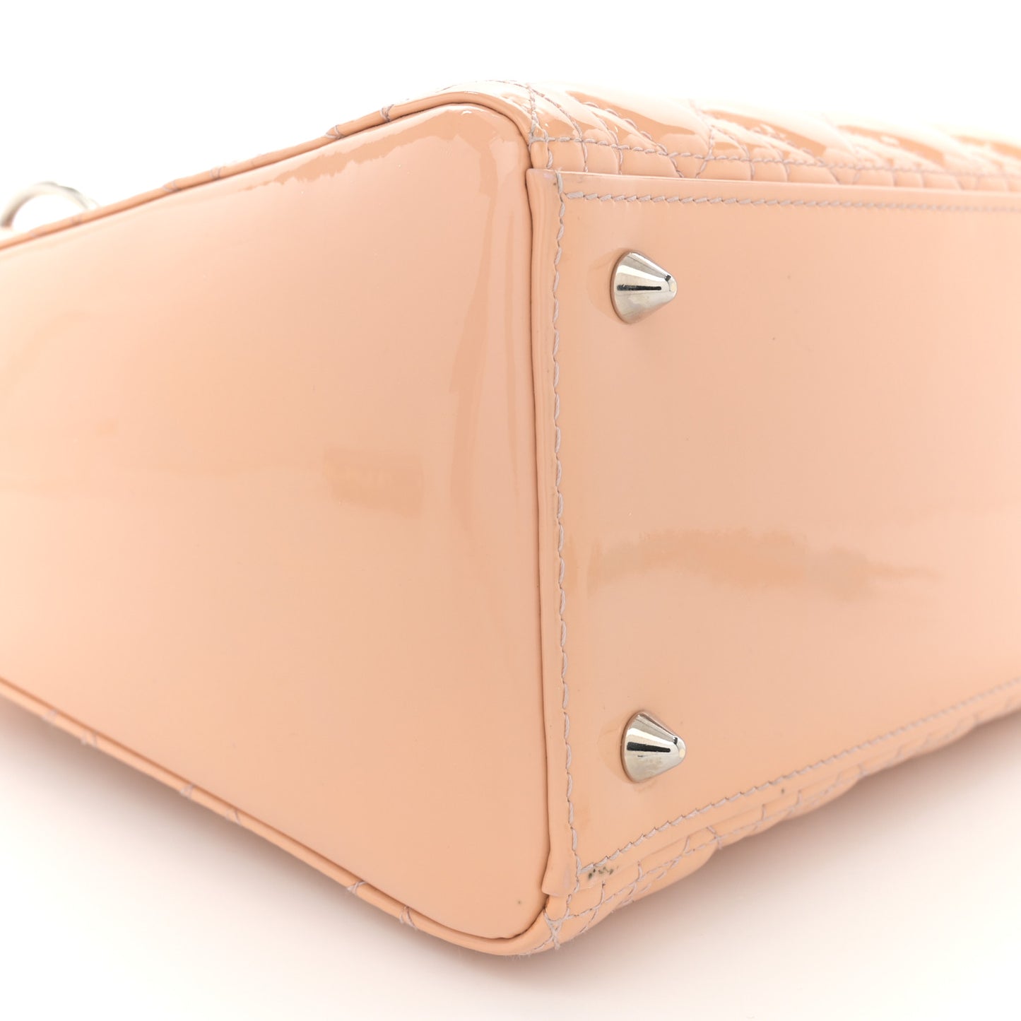 Patent Cannage Medium Lady Dior Rose Clair