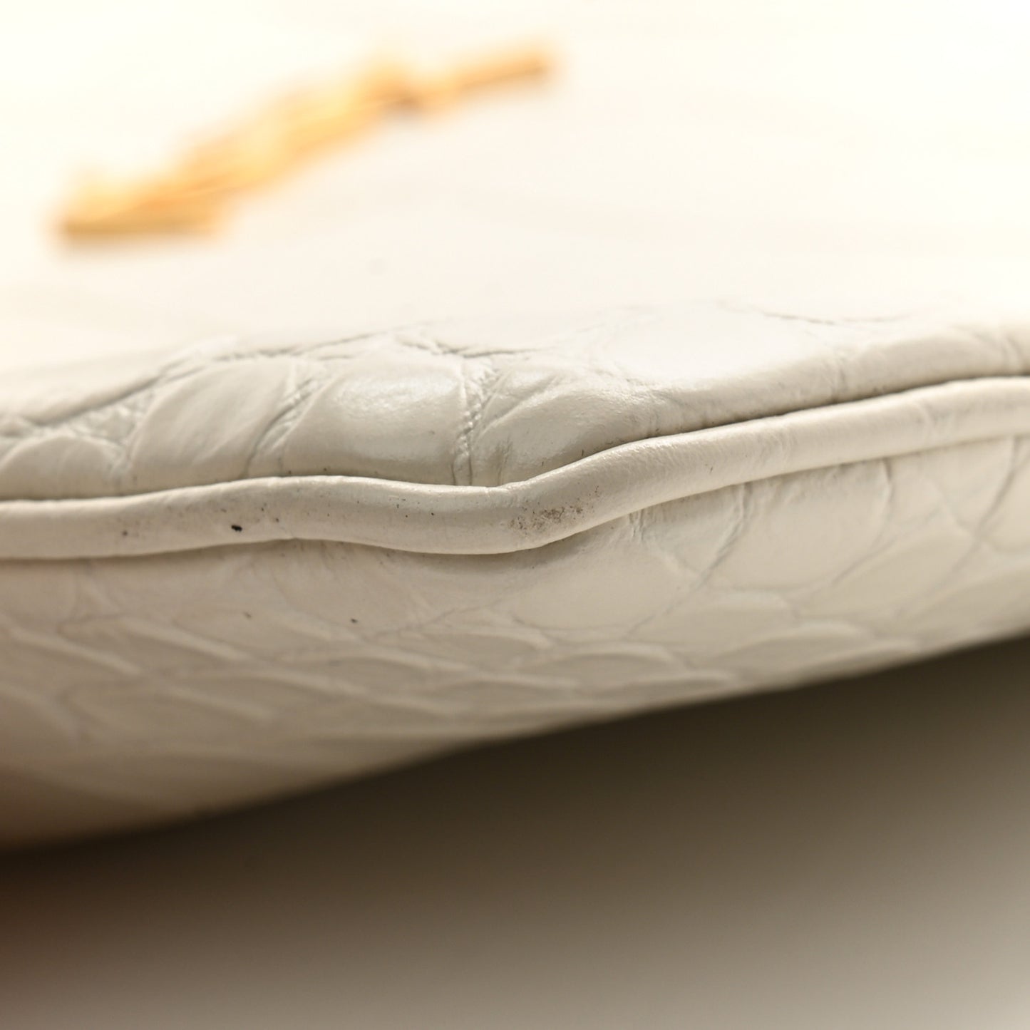 Calfskin Crocodile Embossed Tablet Pouch Crema Soft