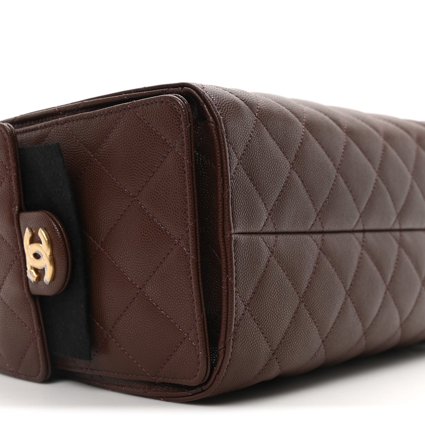 Caviar Quilted Small Chanel 25 Handbag Dark Brown