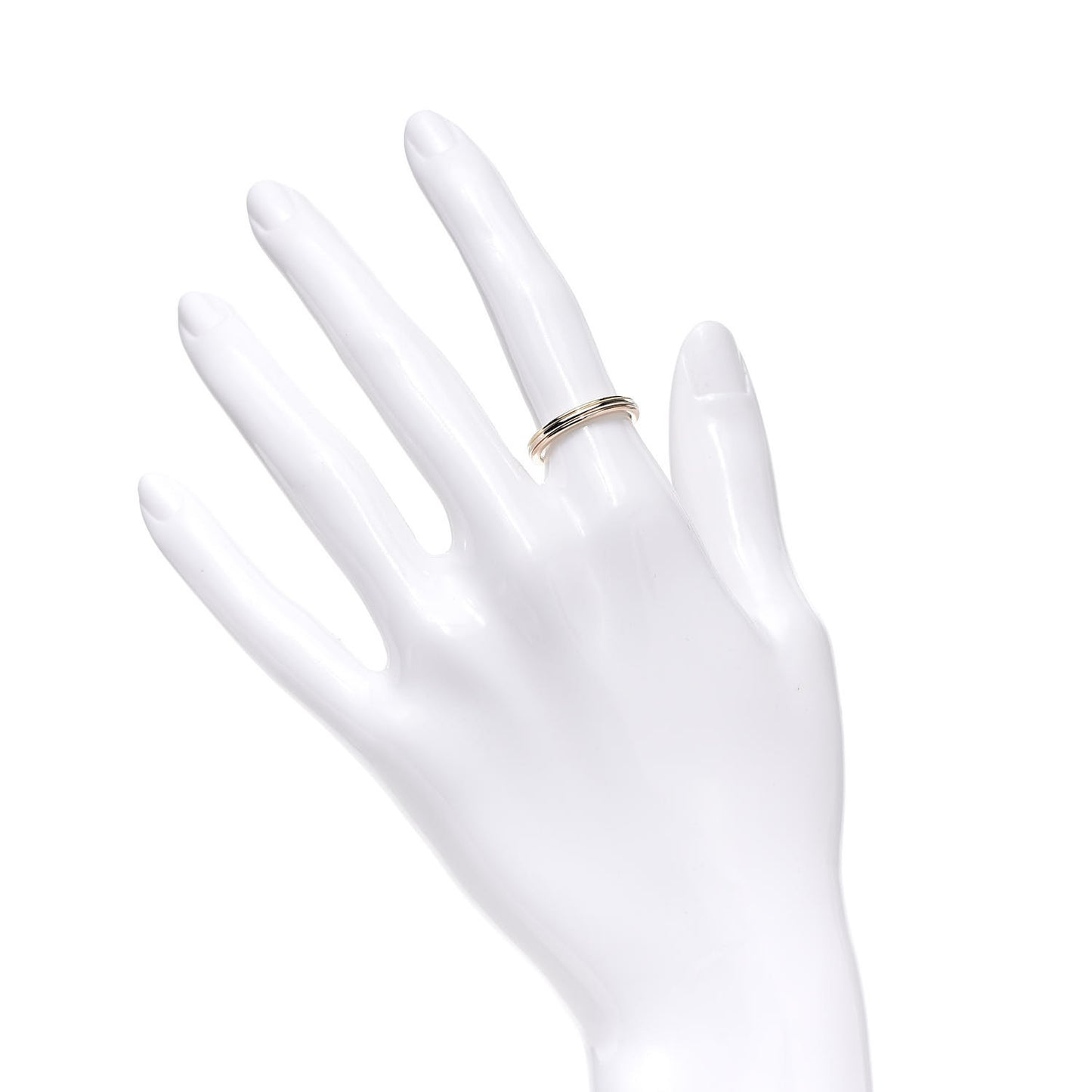 18K Pink White Yellow Gold 2.8mm Trinity Wedding Band Ring 50 5.25