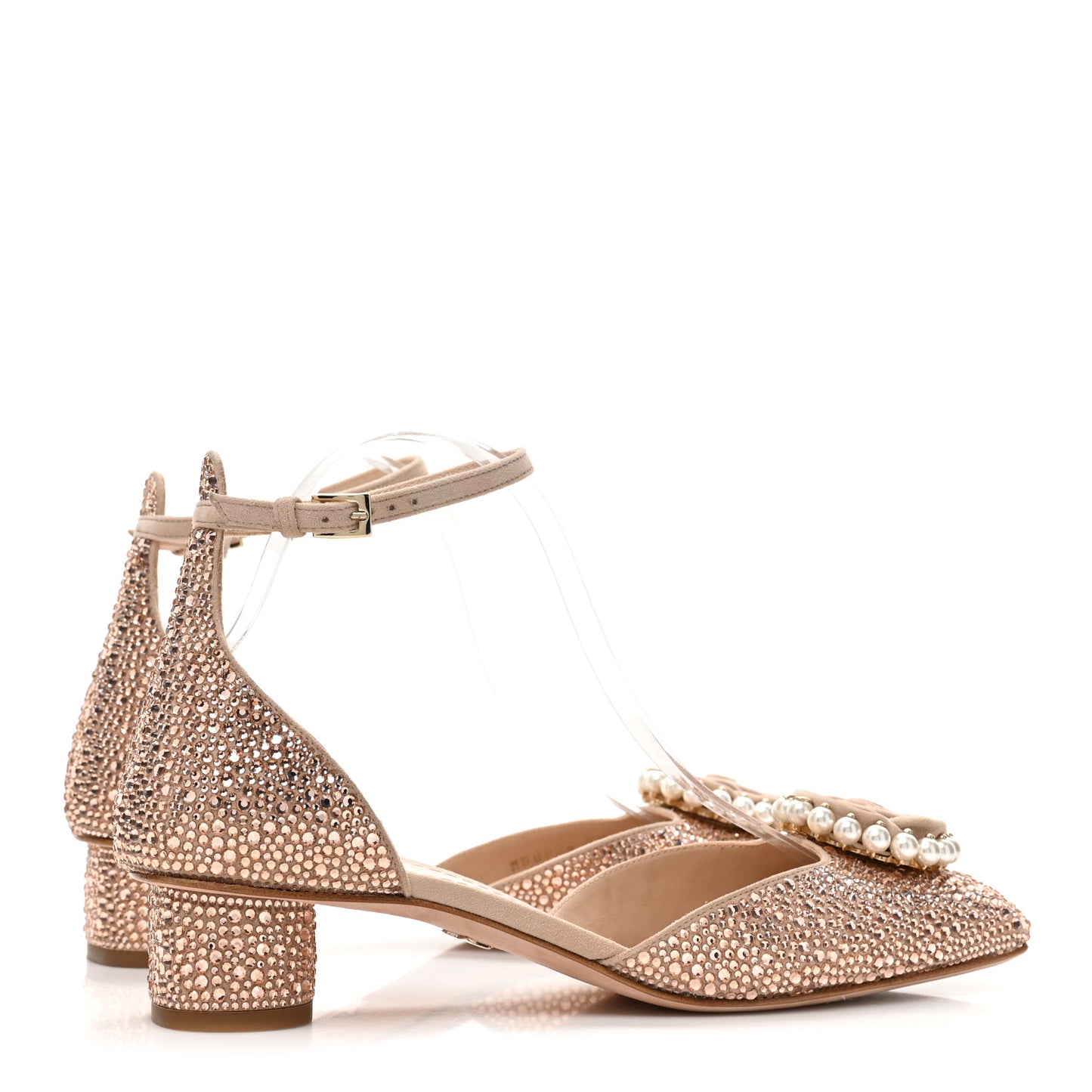 Suede Calfskin Strass Pearl Dior Rose Pumps 38