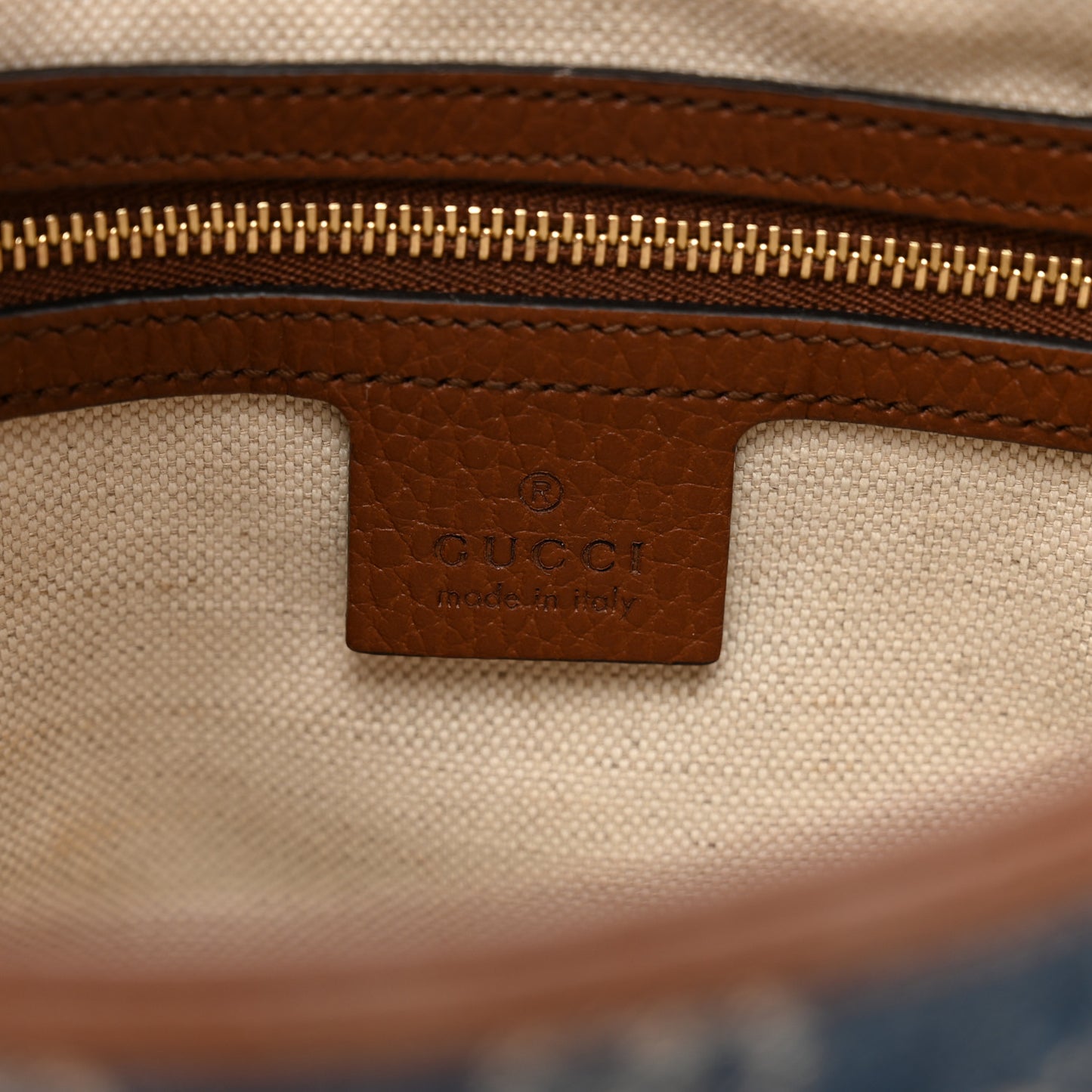 New Denim GG Monogram Calfskin Small Jackie 1961 Hobo Blue Tea Cuir