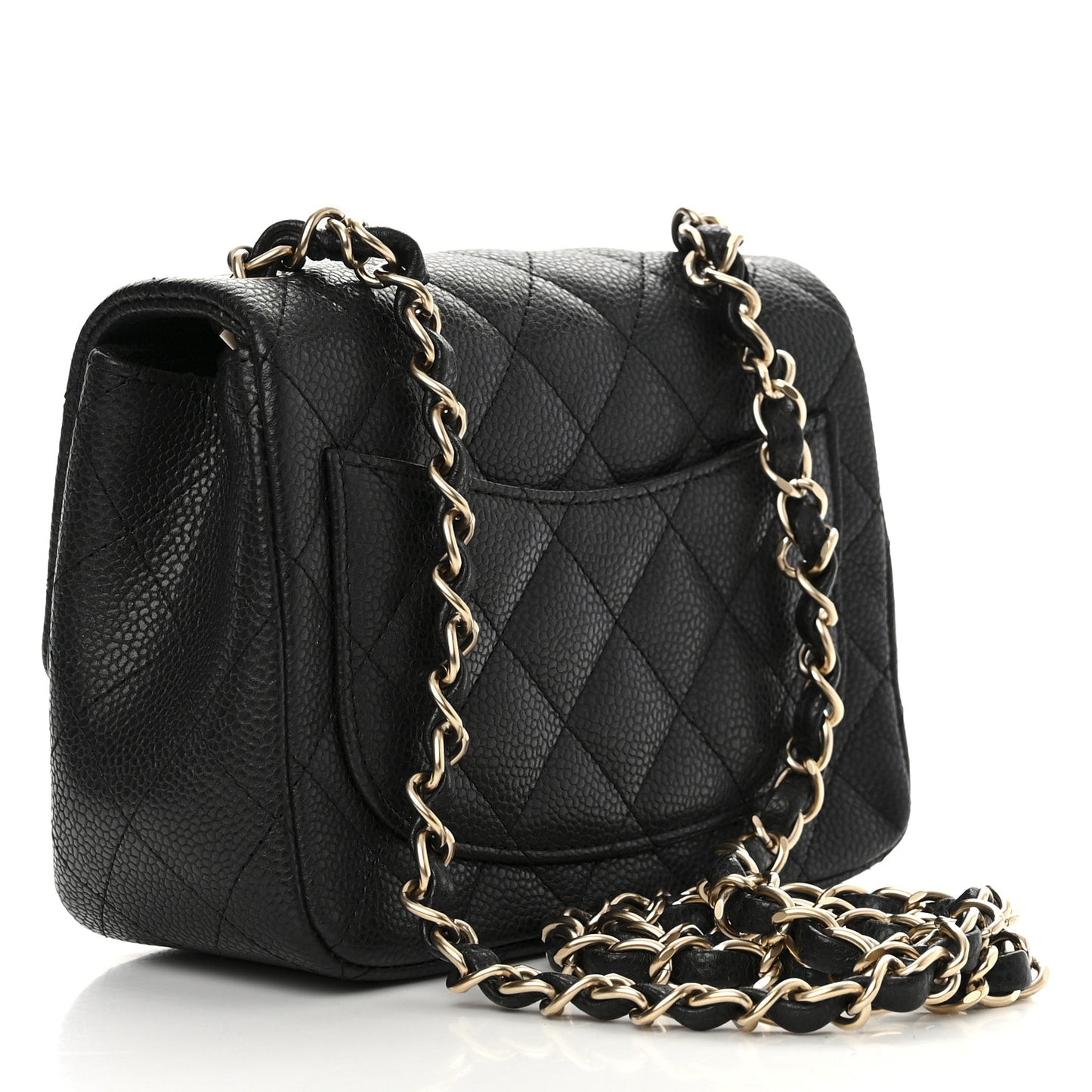 Caviar Quilted Mini Square Flap Black