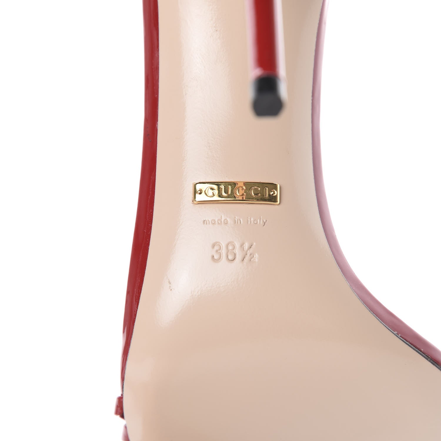 Gucci Patent Strappy Removable Sock Sandals 38.5 Hibiscus Red 6 of 8