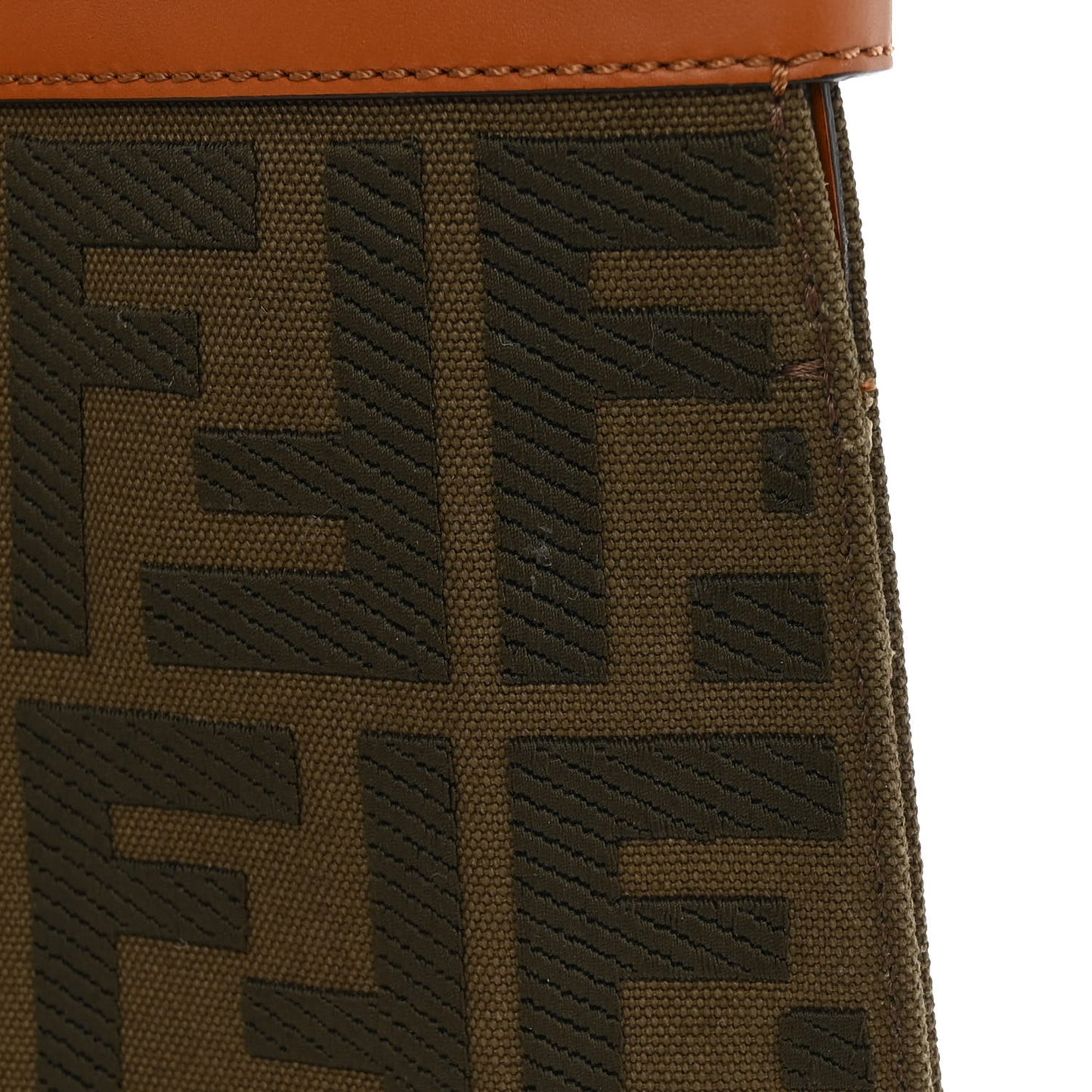 Canvas Vitello King FF Embroidered Medium Peekaboo X-Tote Amazzonia Cuoio