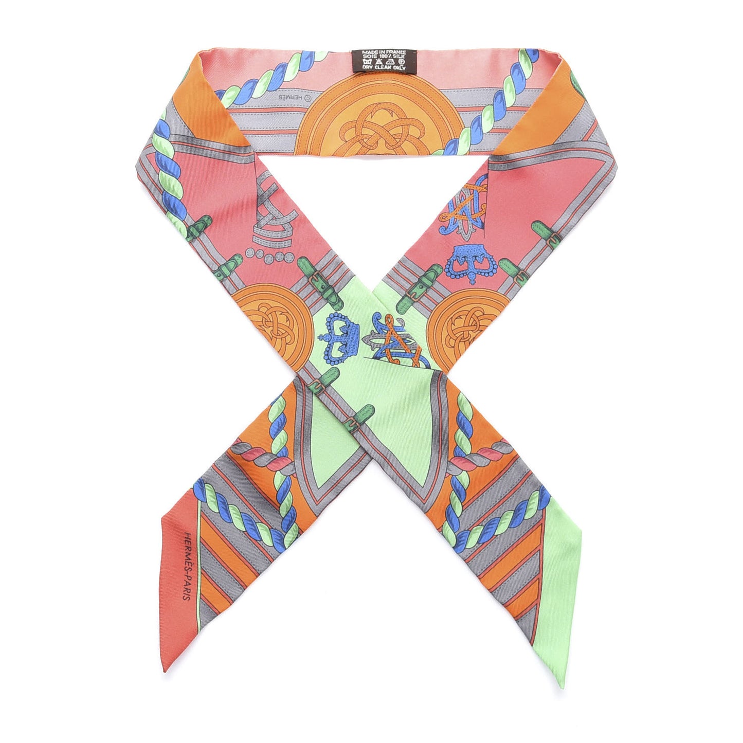 Silk Grande Tenue Twilly Vert Orange Corail