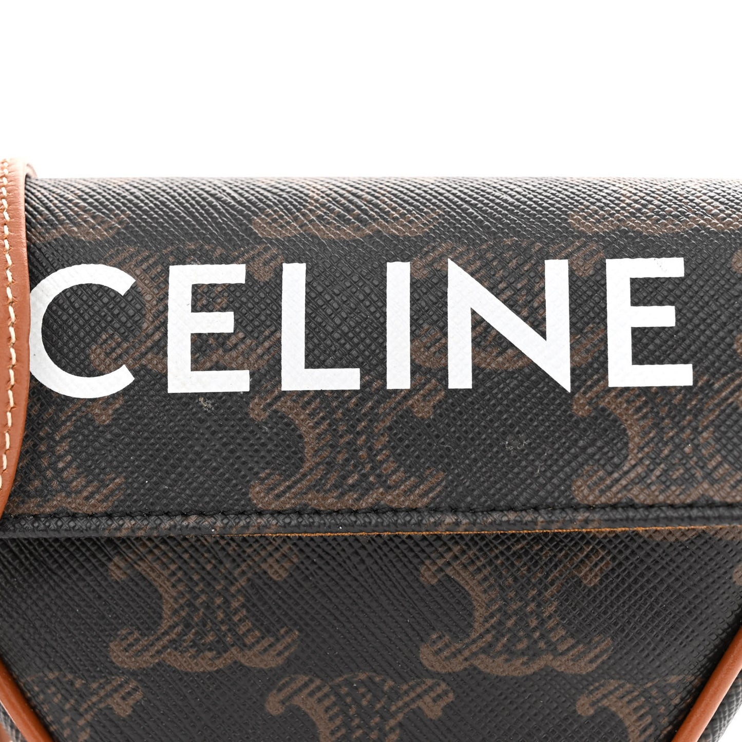 Triomphe Canvas Mini Triangle Crossbody Bag Tan