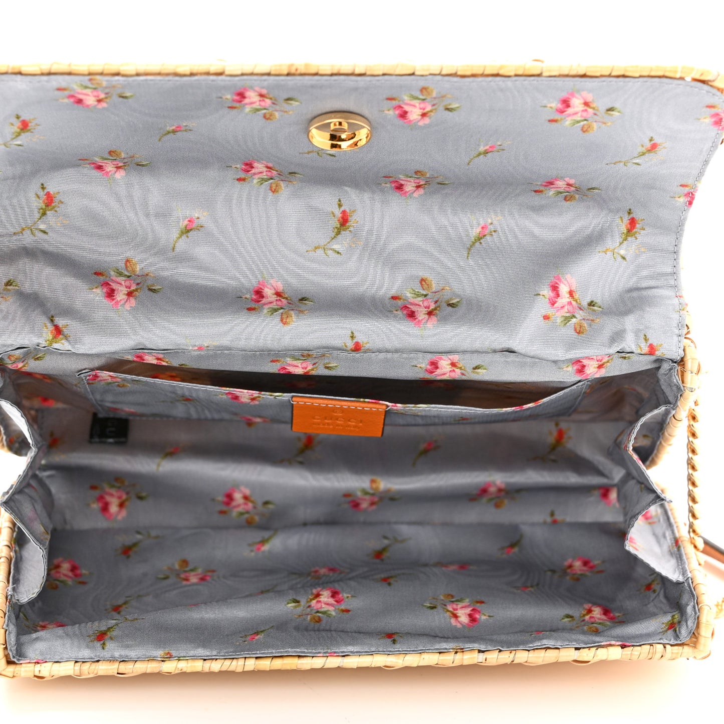 Glazed Wicker Small Cestino Shoulder Bag Natural