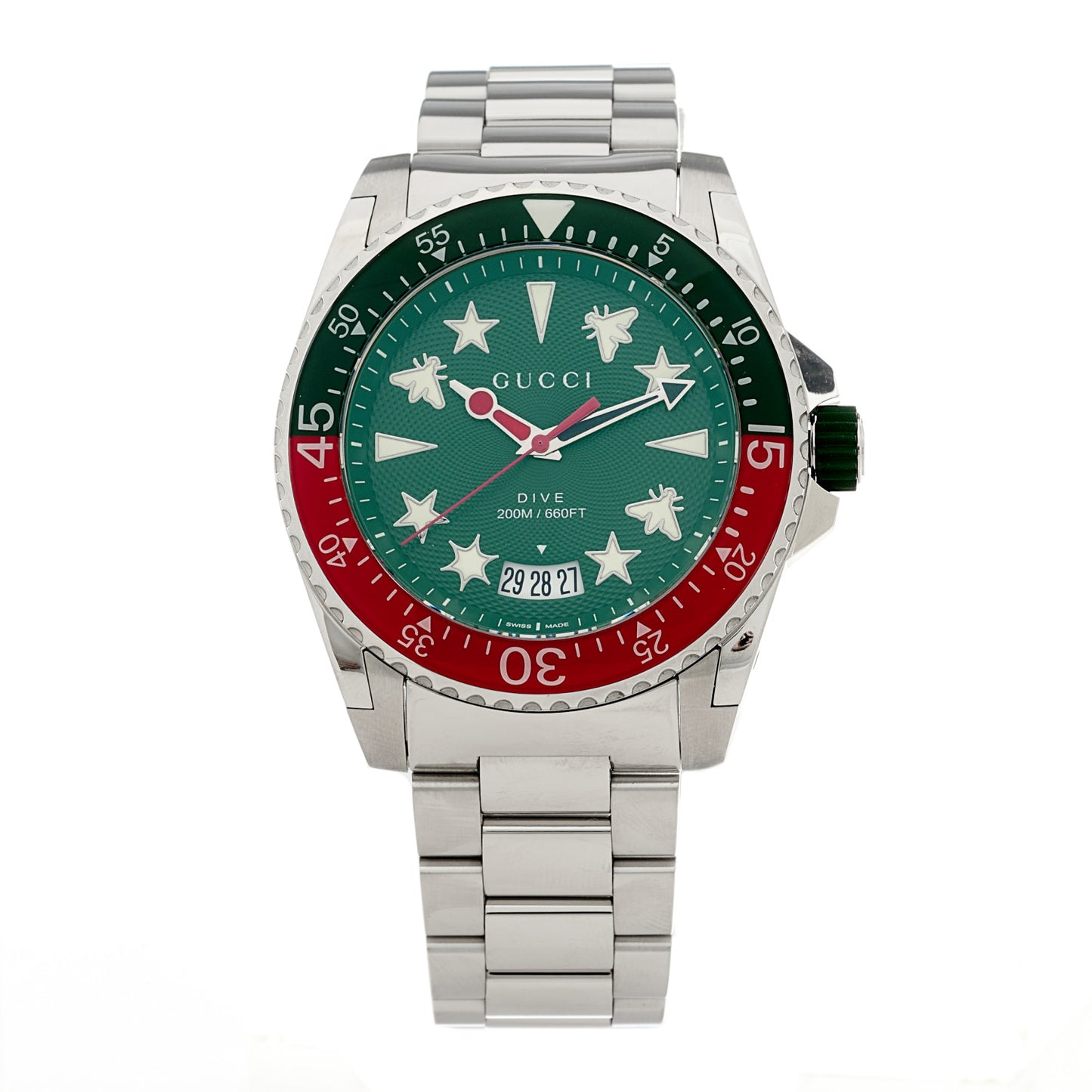 Stainless Steel 45mm Dive Quartz Watch Green