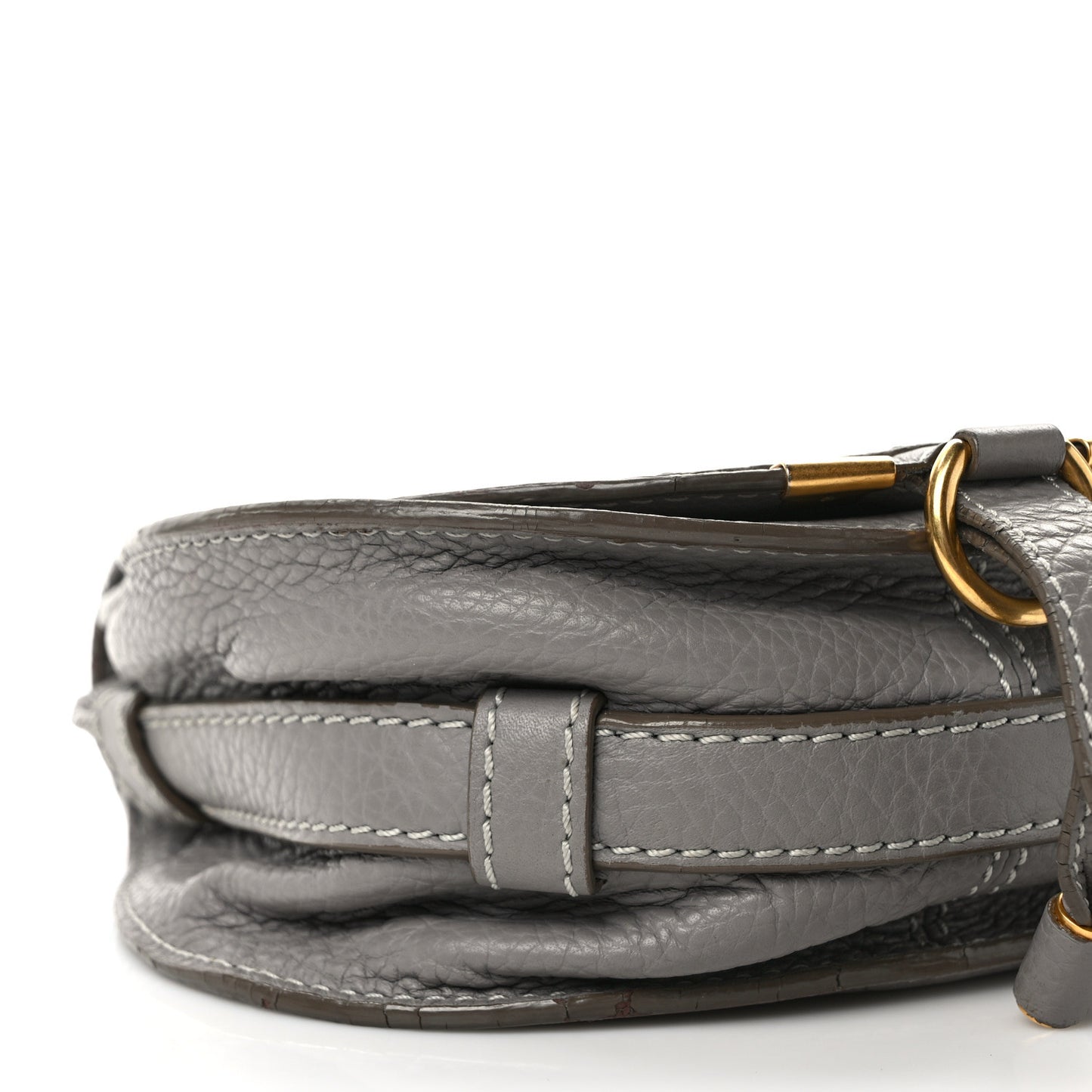 Calfskin Mini Marcie Round Crossbody Bag Cashmere Grey