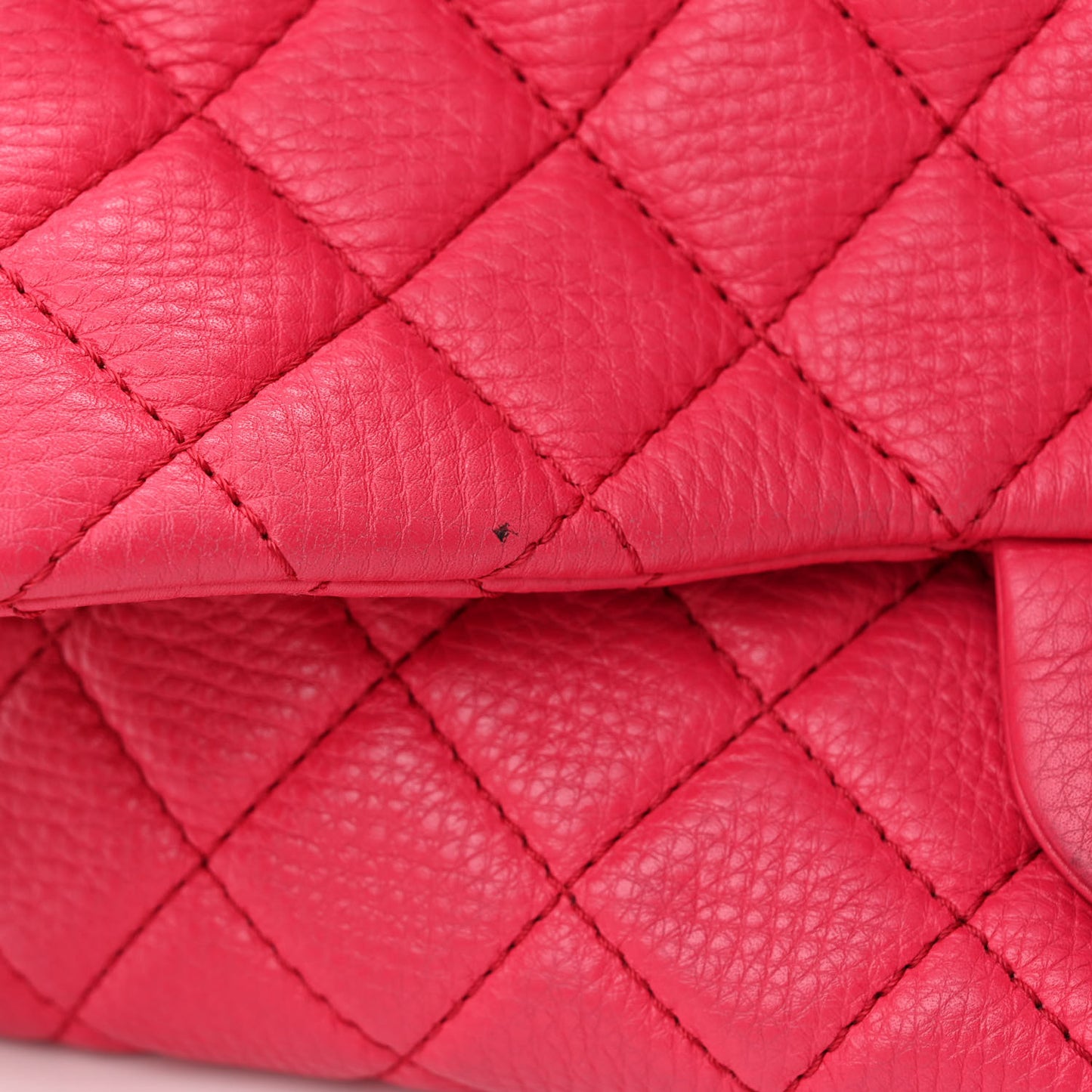 Calfskin Quilted Small XXL Travel Flap Bag Dark Pink