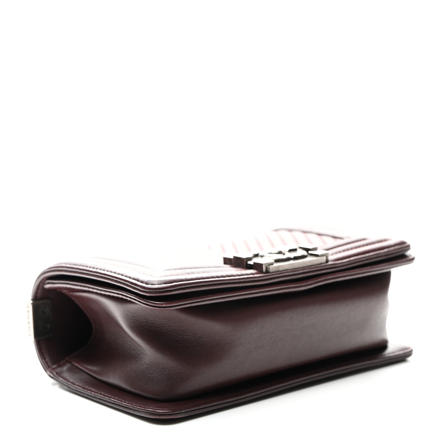 Chanel Calfskin Chevron Quilted Small Boy Flap Burgundy 4 of 10