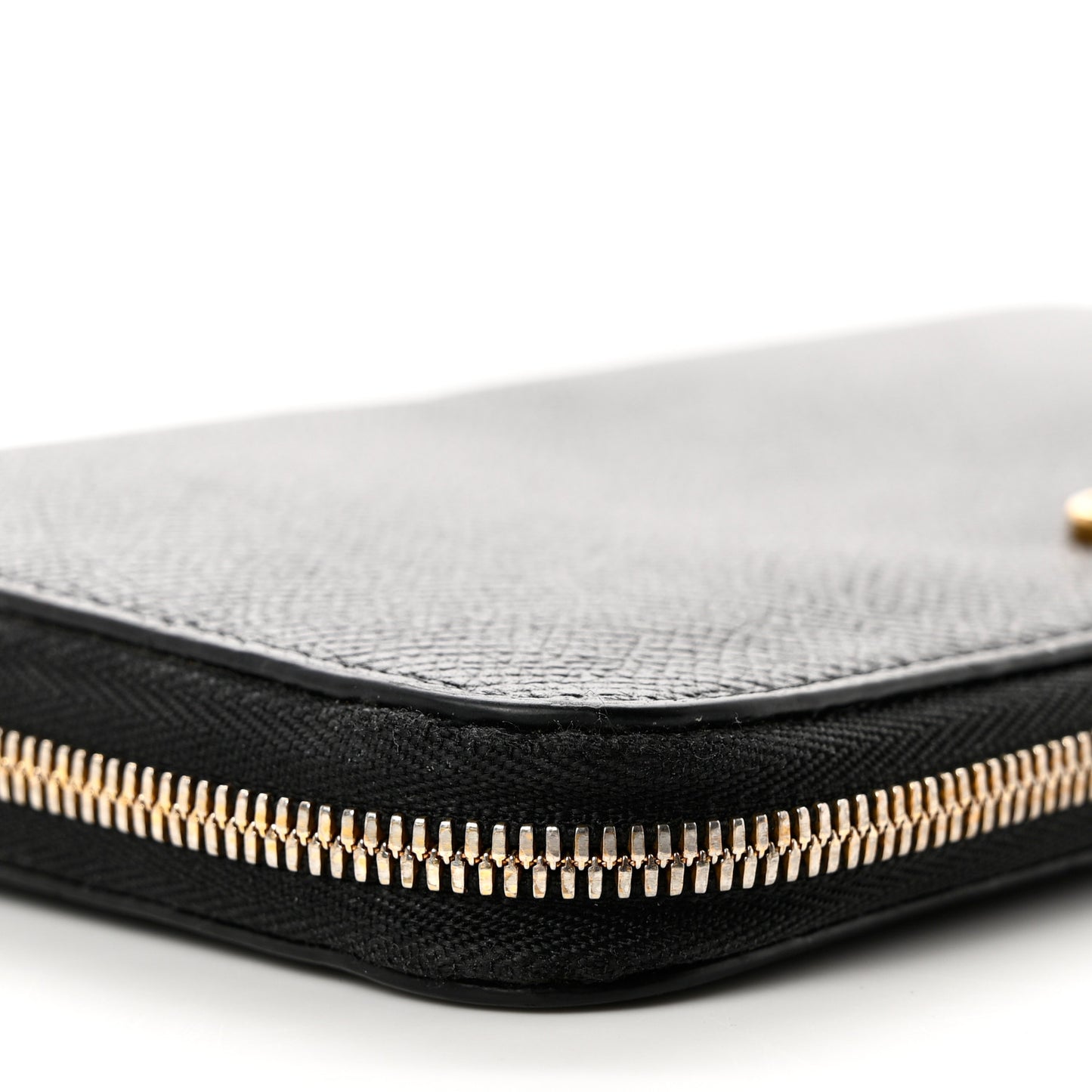 Grained Calfskin BB Continental Zip Around Wallet Black