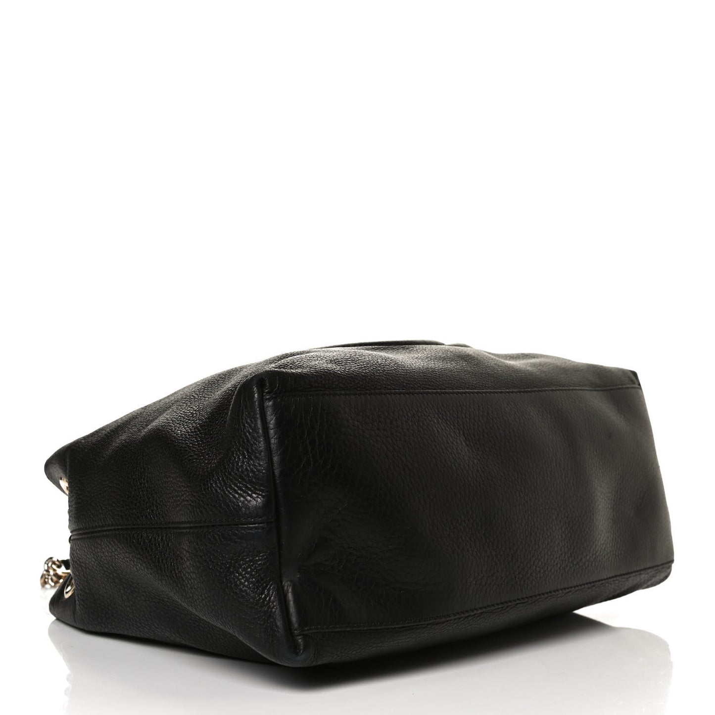Pebbled Calfskin Medium Soho Chain Shoulder Bag Black