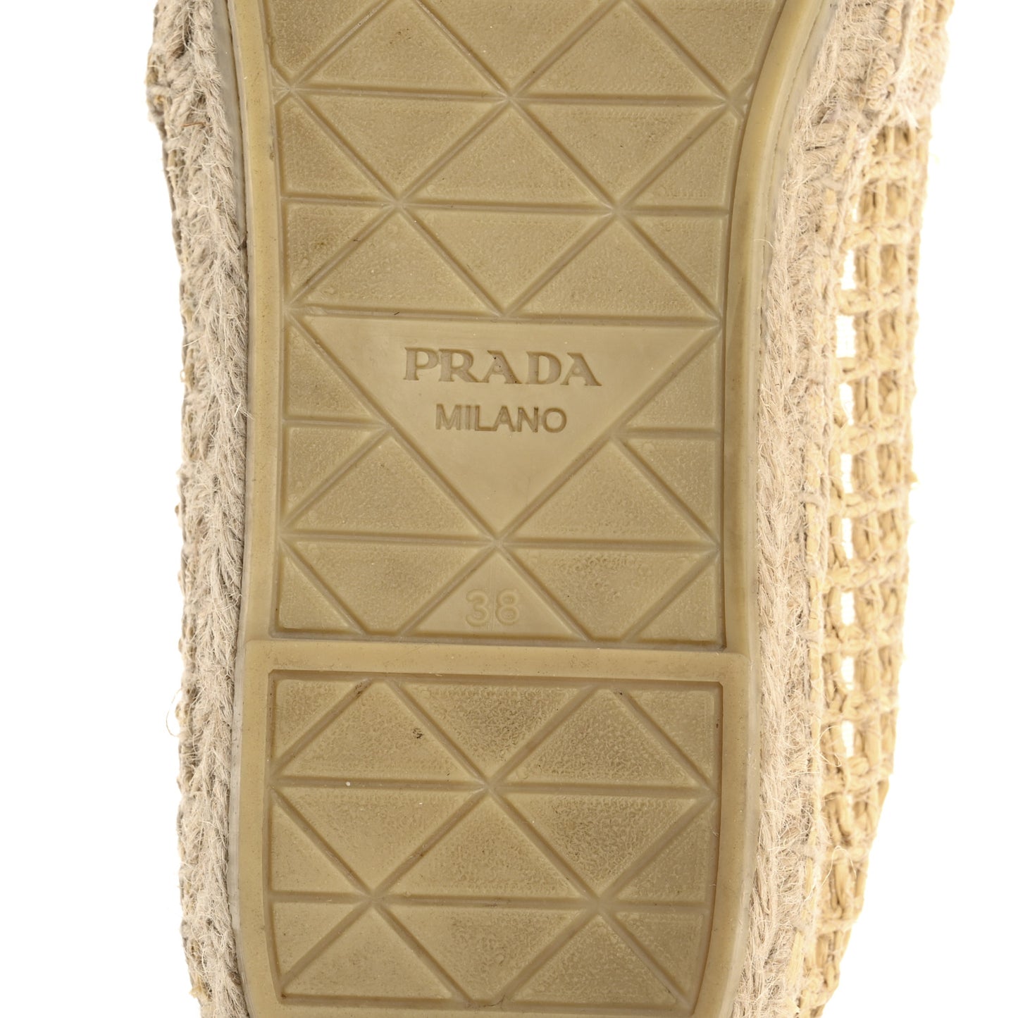 Raffia Triangle Logo Crochet 20mm Espadrilles 38 Naturale