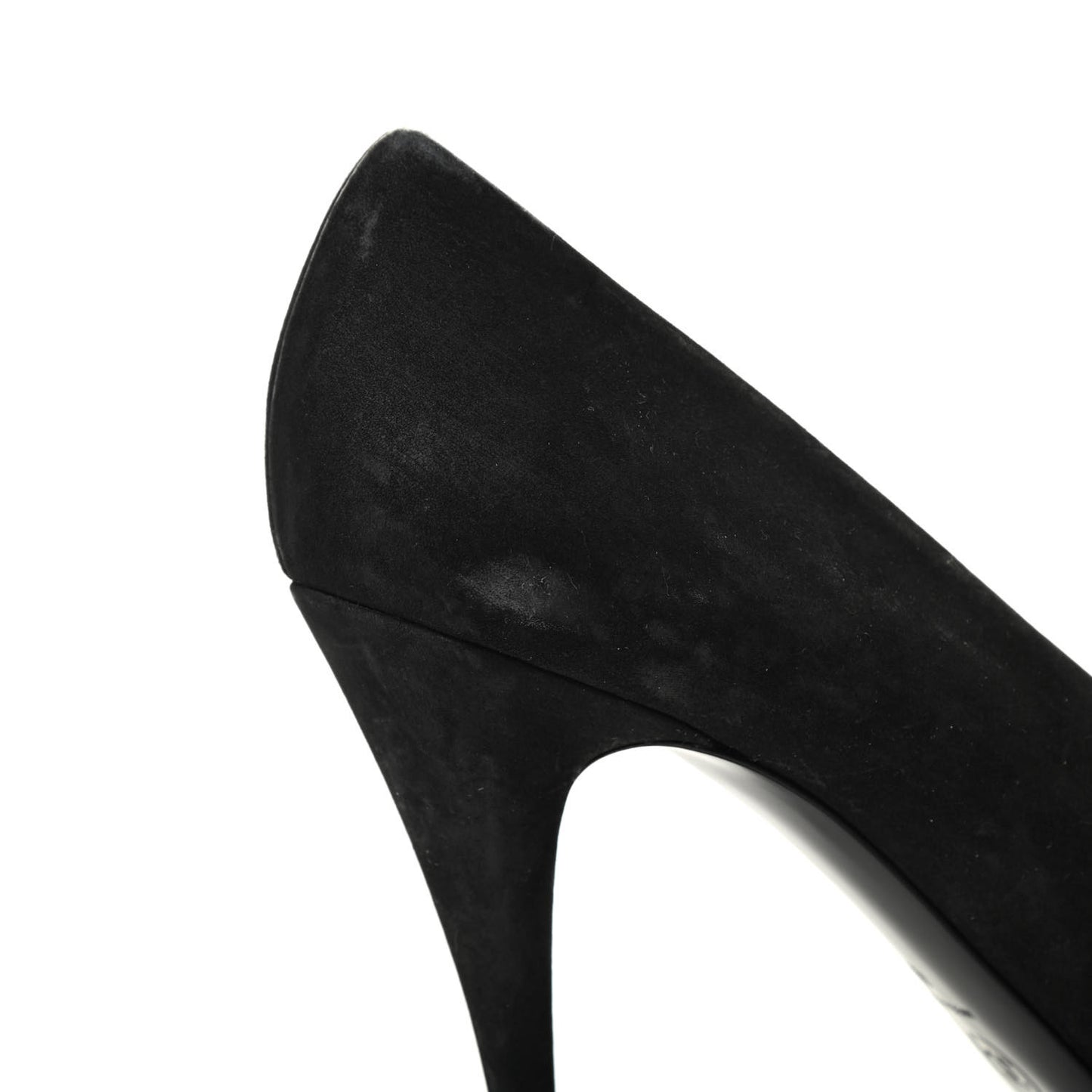 Patent Suede Calfskin Pearl Cap Toe Pumps 40 Black