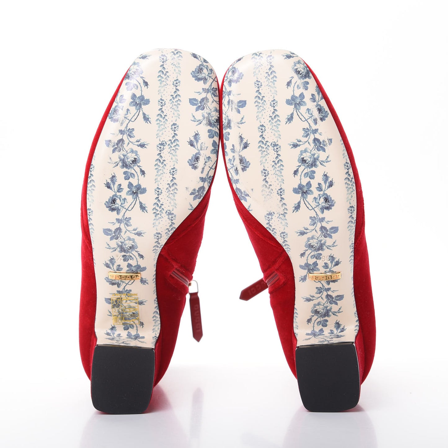 Softy Velvet Malaga Kid GG Victoire 55mm Ankle Boots 36.5 Hibiscus Red