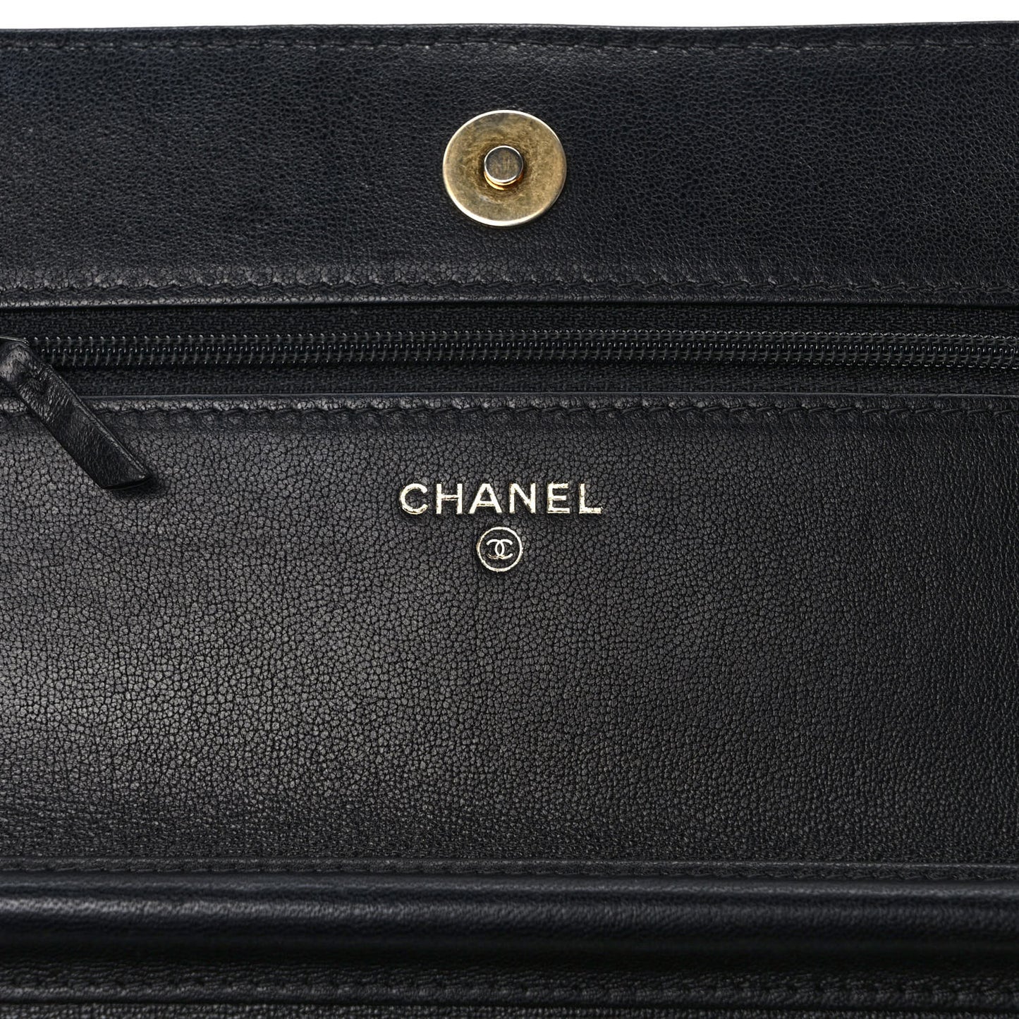 Lambskin Quilted Infinity Wallet On Chain WOC Black