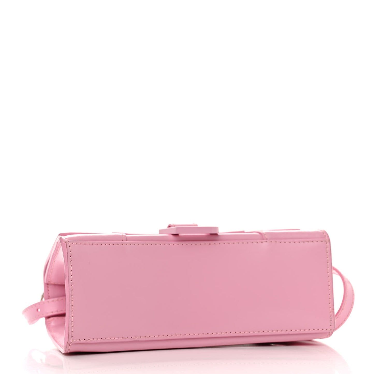 Shiny Box Calfskin Tonal B Hourglass Top Handle Bag XS Candy Pink