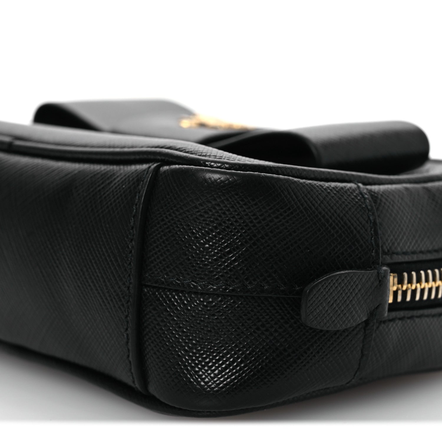 Prada Saffiano Fiocco Bow Camera Crossbody Bag Black 11 of 14