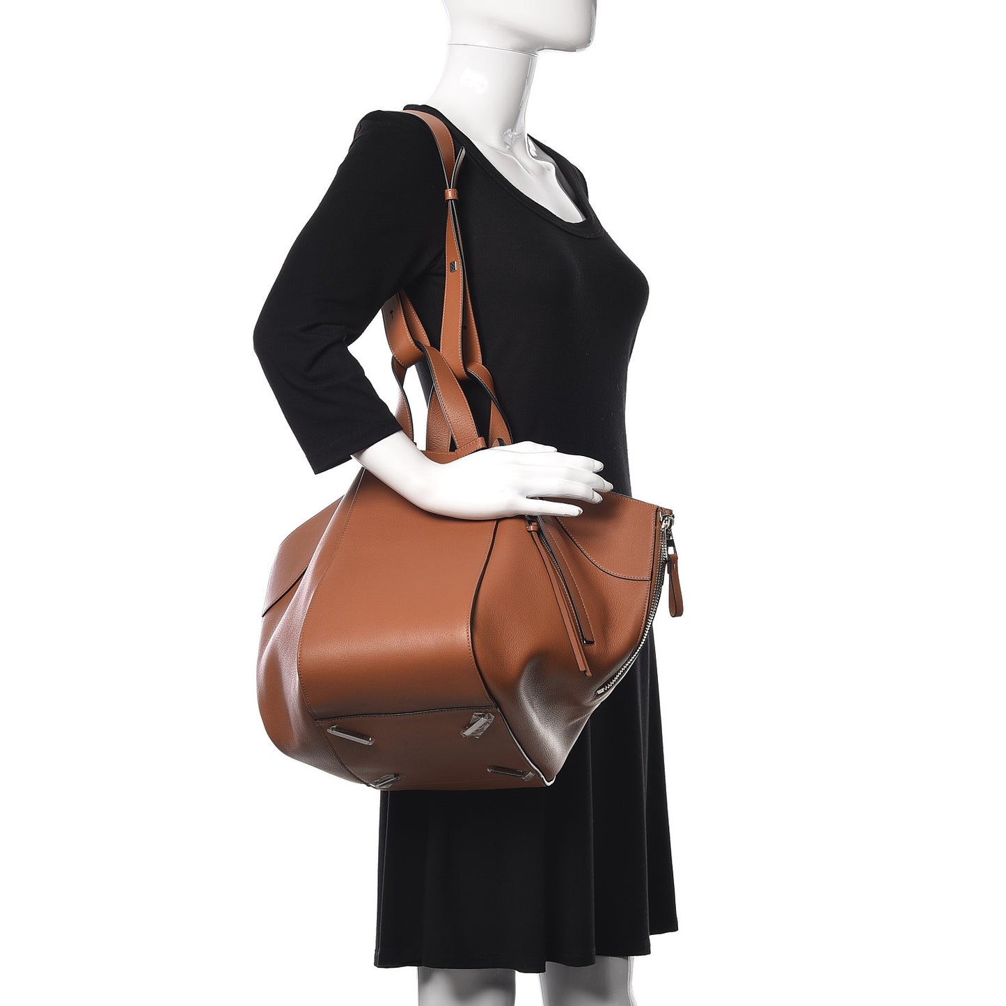 Calfskin Medium Hammock Shoulder Bag Tan