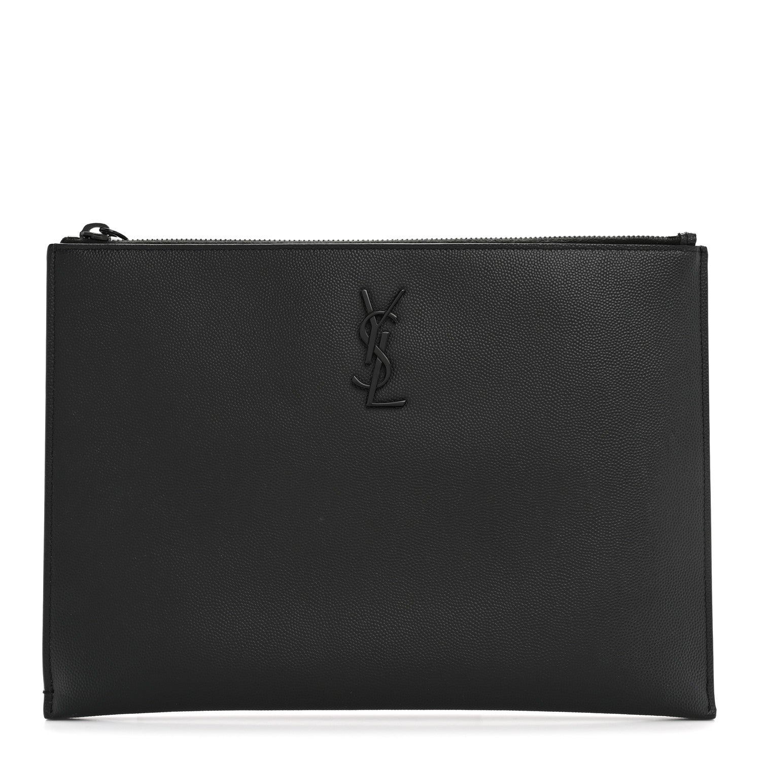 Saint Laurent Grain De Poudre Monogram Monochrome iPad Case Black 