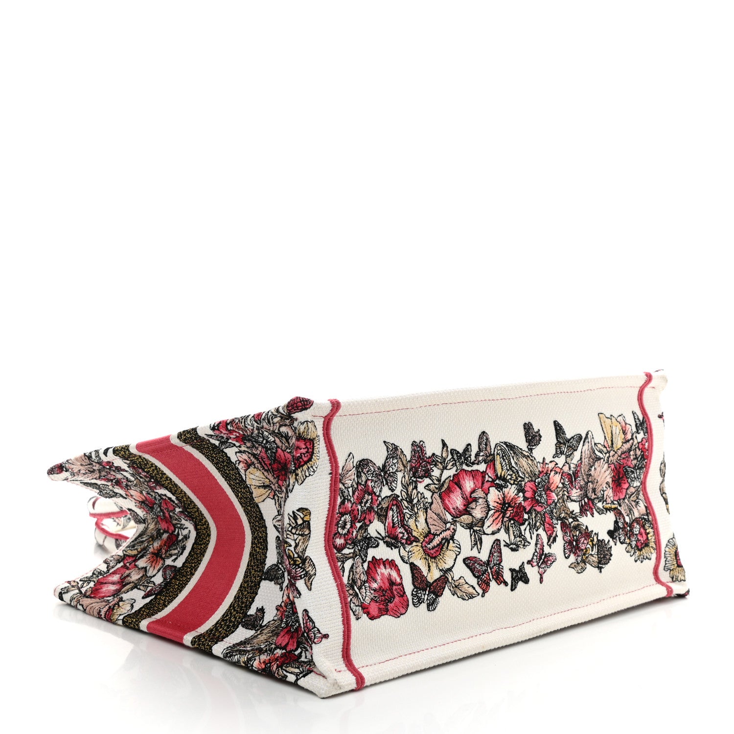 Christian Dior Canvas Embroidered Medium Butterfly Print Book Tote Multicolor 4 of 9