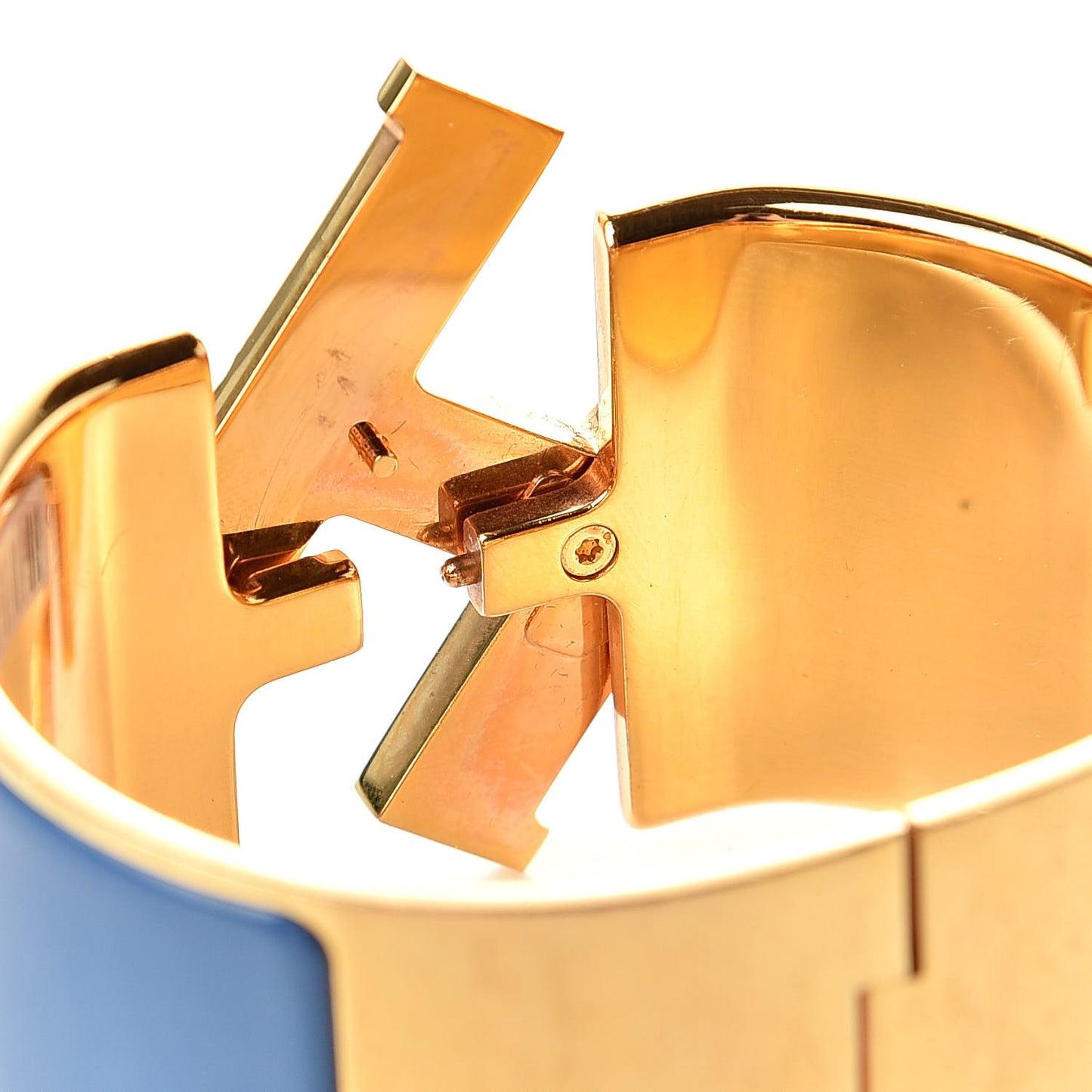 Enamel Extra Wide Clic Clac H Bracelet PM Bleu Turquin