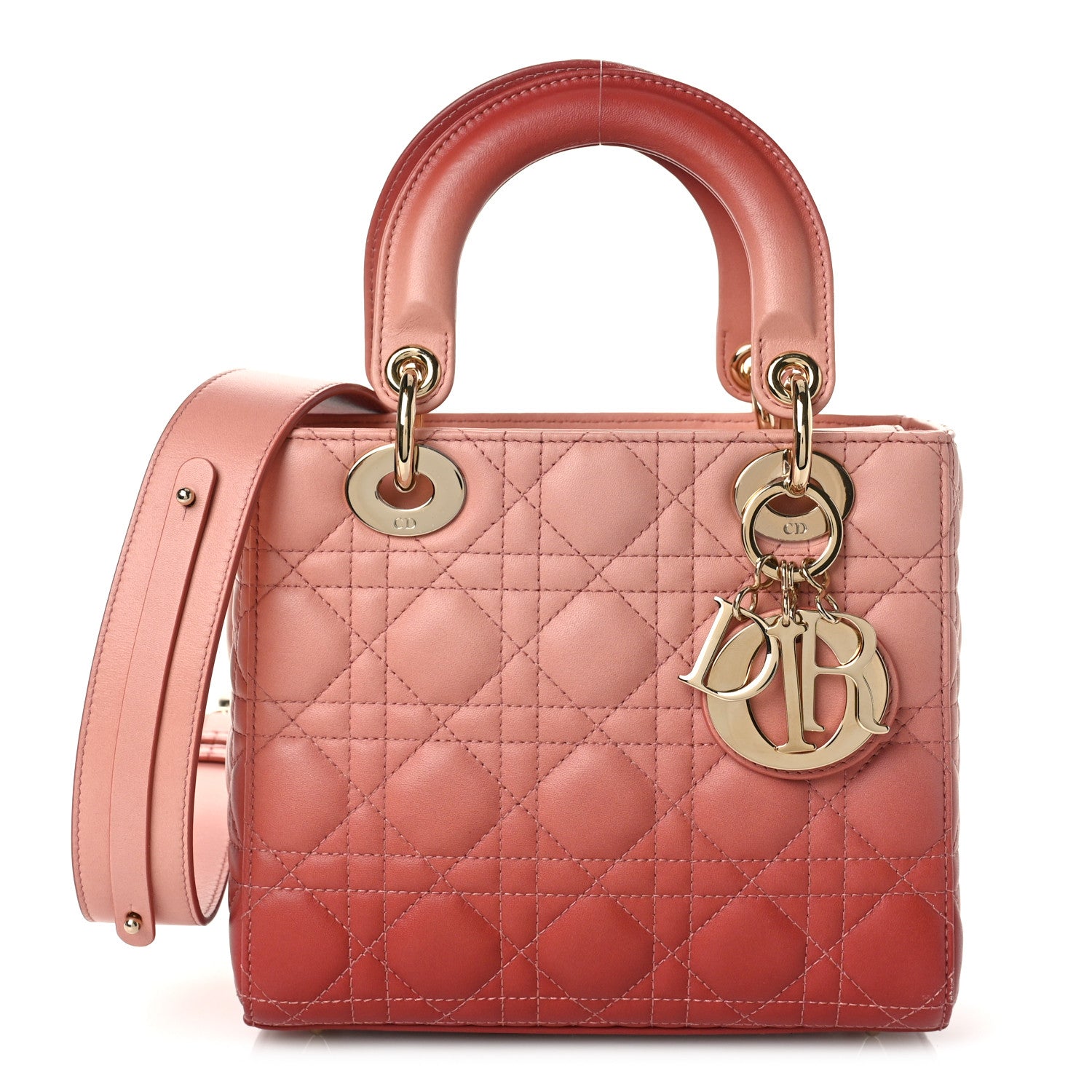 Christian Dior Lambskin Cannage Gradient Small Lady Dior Pink 1 of 8
