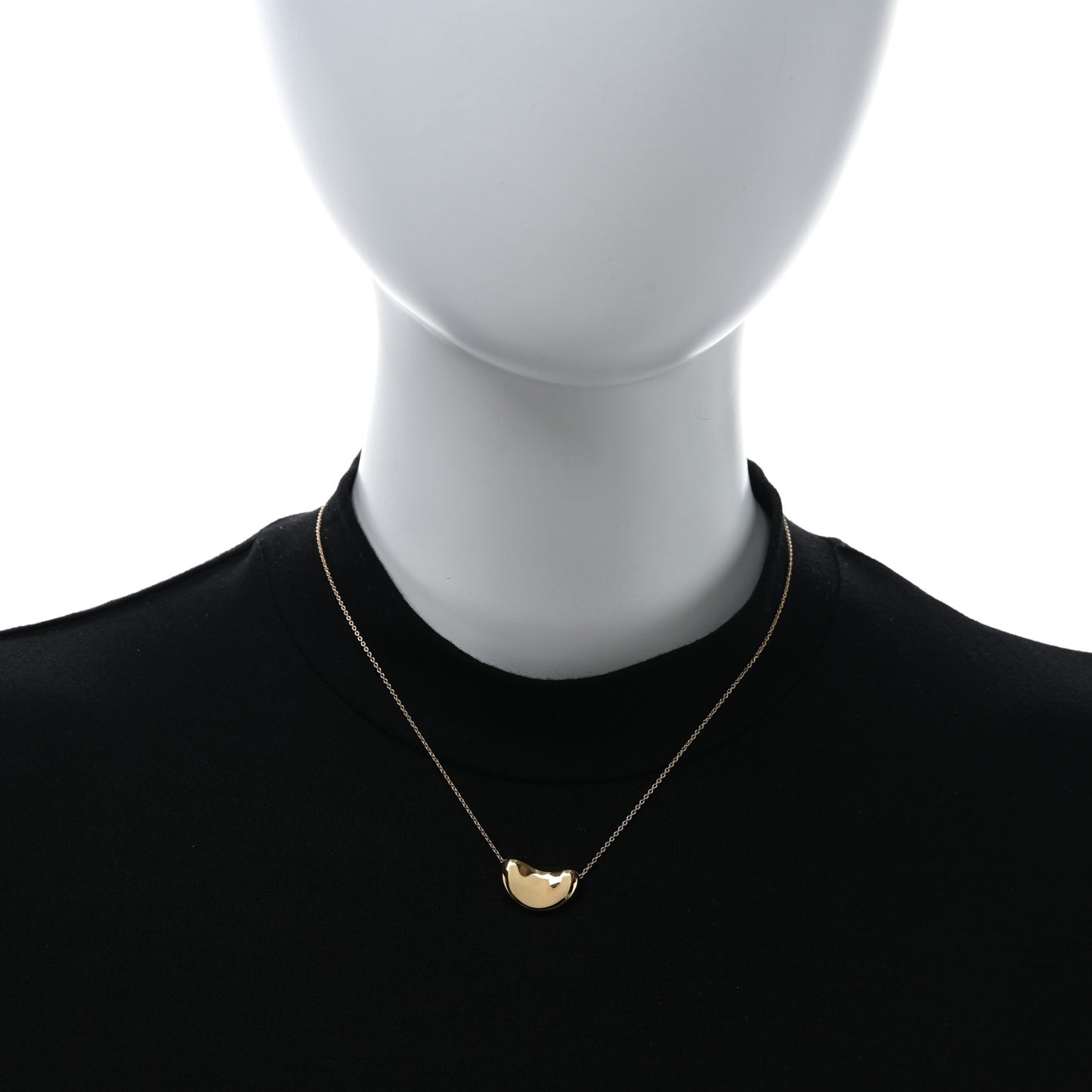 18K Yellow Gold 18mm Elsa Peretti Bean Pendant Necklace