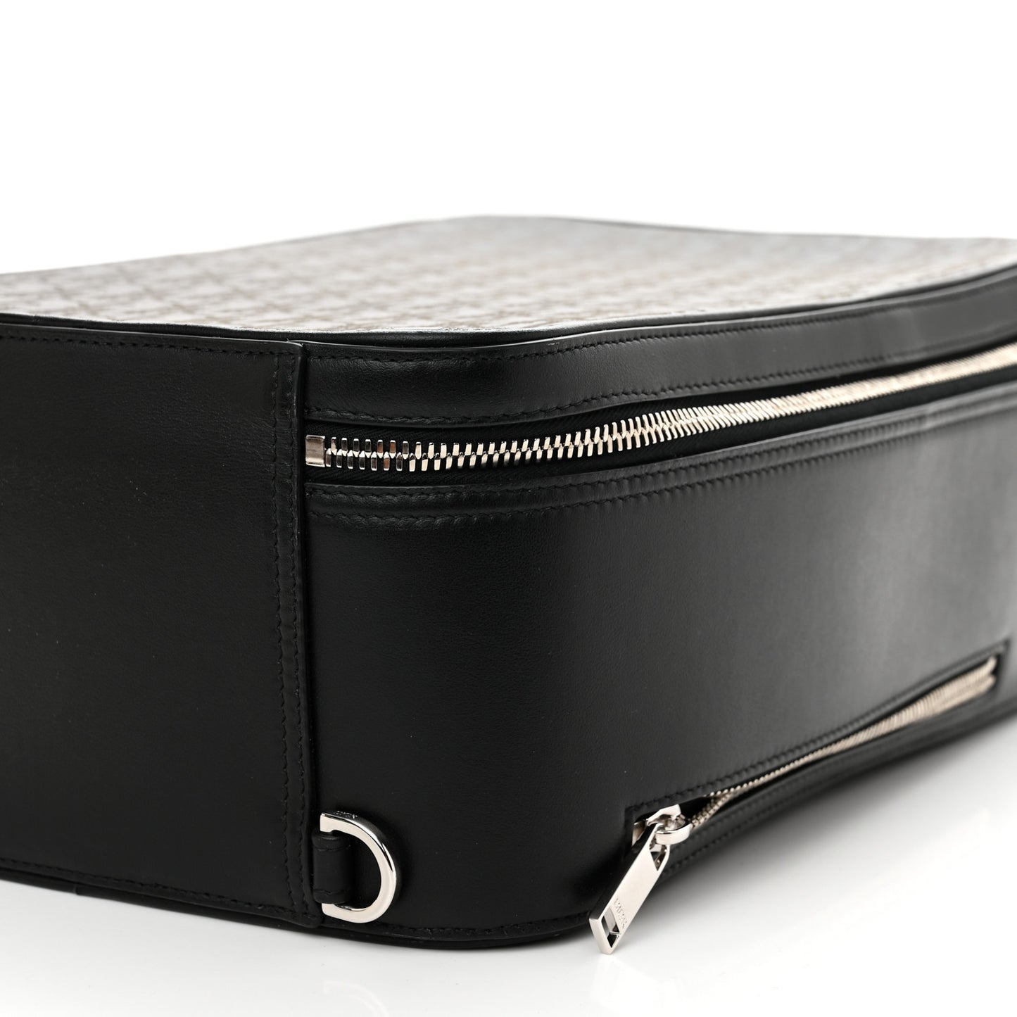 Calfskin Oblique Galaxy Perforated Marsupio World Tour Pelle Sling Black White